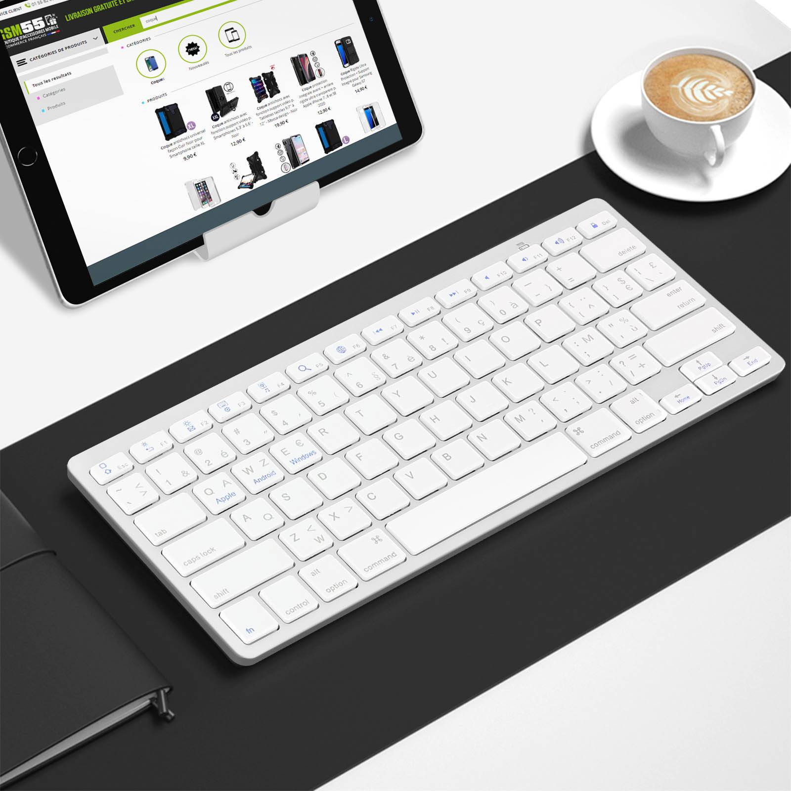 Clavier Bluetooth AZERTY et QWERTY Mécanisme à ciseaux Temps réponse 0.2s-2