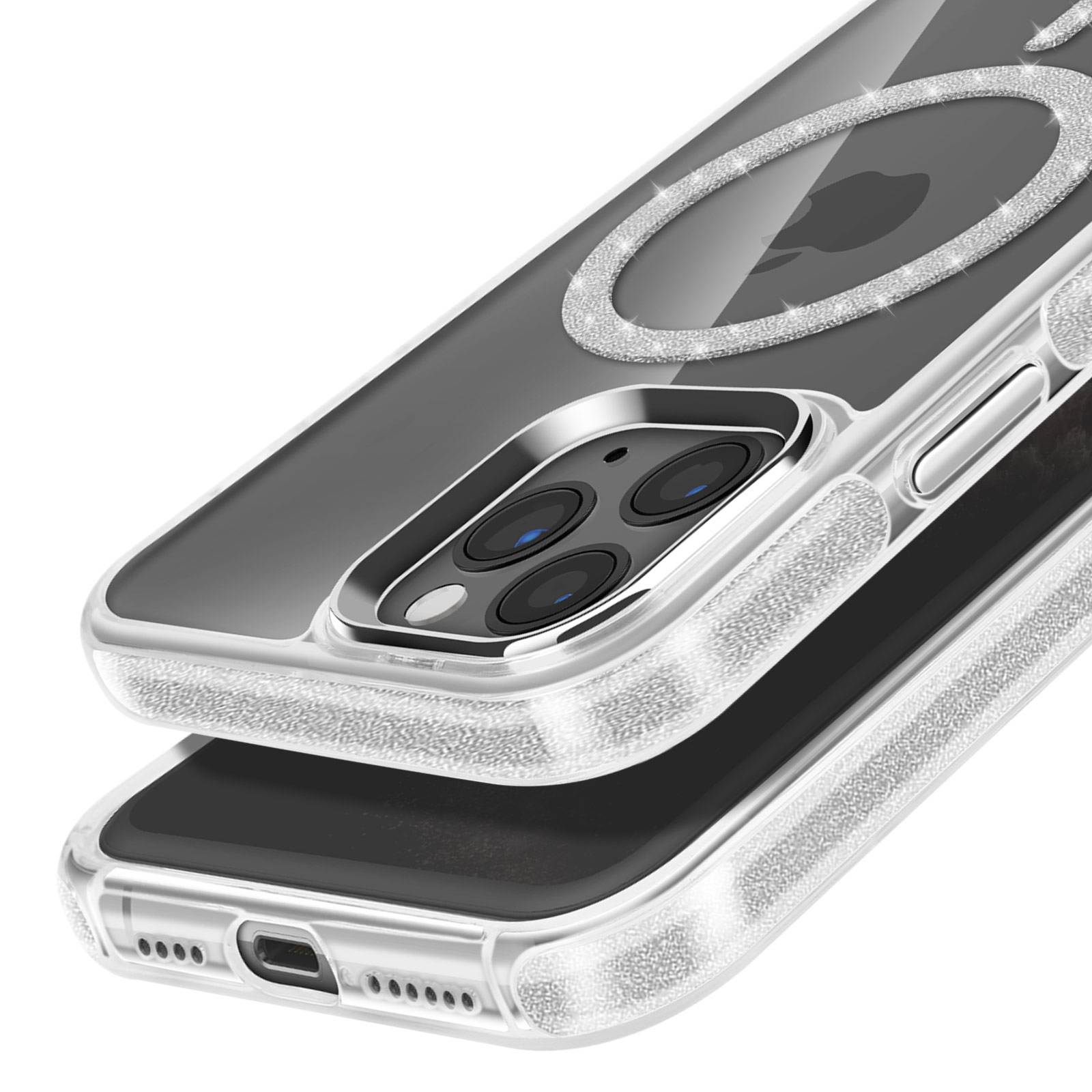 Coque MagSafe pour iPhone 11 Pro Max Silicone Pailleté-4