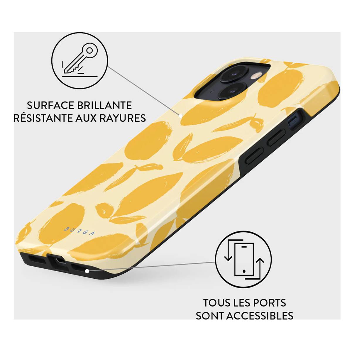 Coque pour iPhone 13 MagSafe Tough Antichocs Modèle Lemon Tart-1