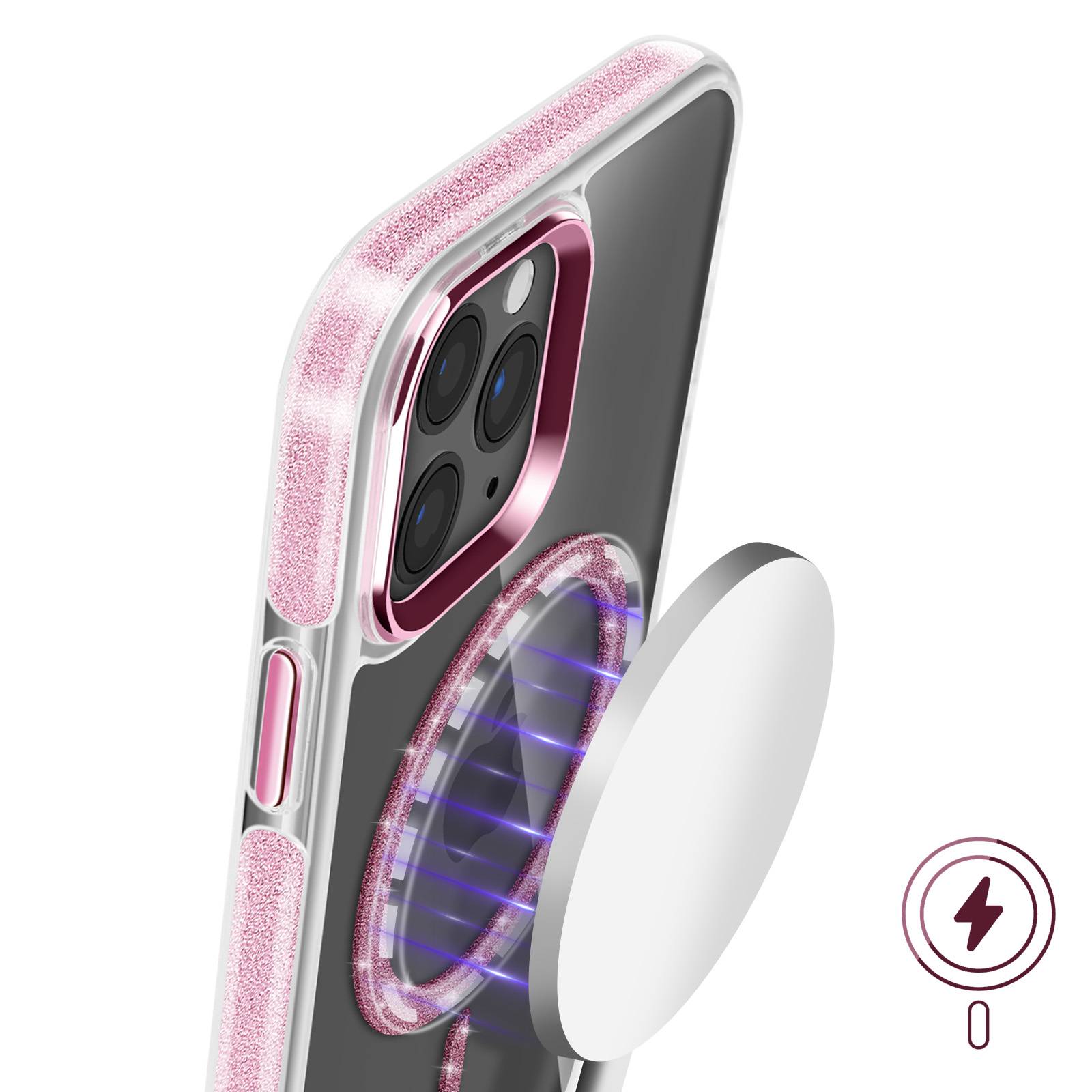 Coque MagSafe pour iPhone 11 Pro Silicone Pailleté-4