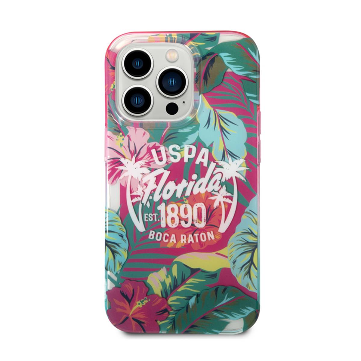 Coque pour iPhone 14 Pro Max Motifs Floraux USPA Florida EST.1890 BOCA RATON-0