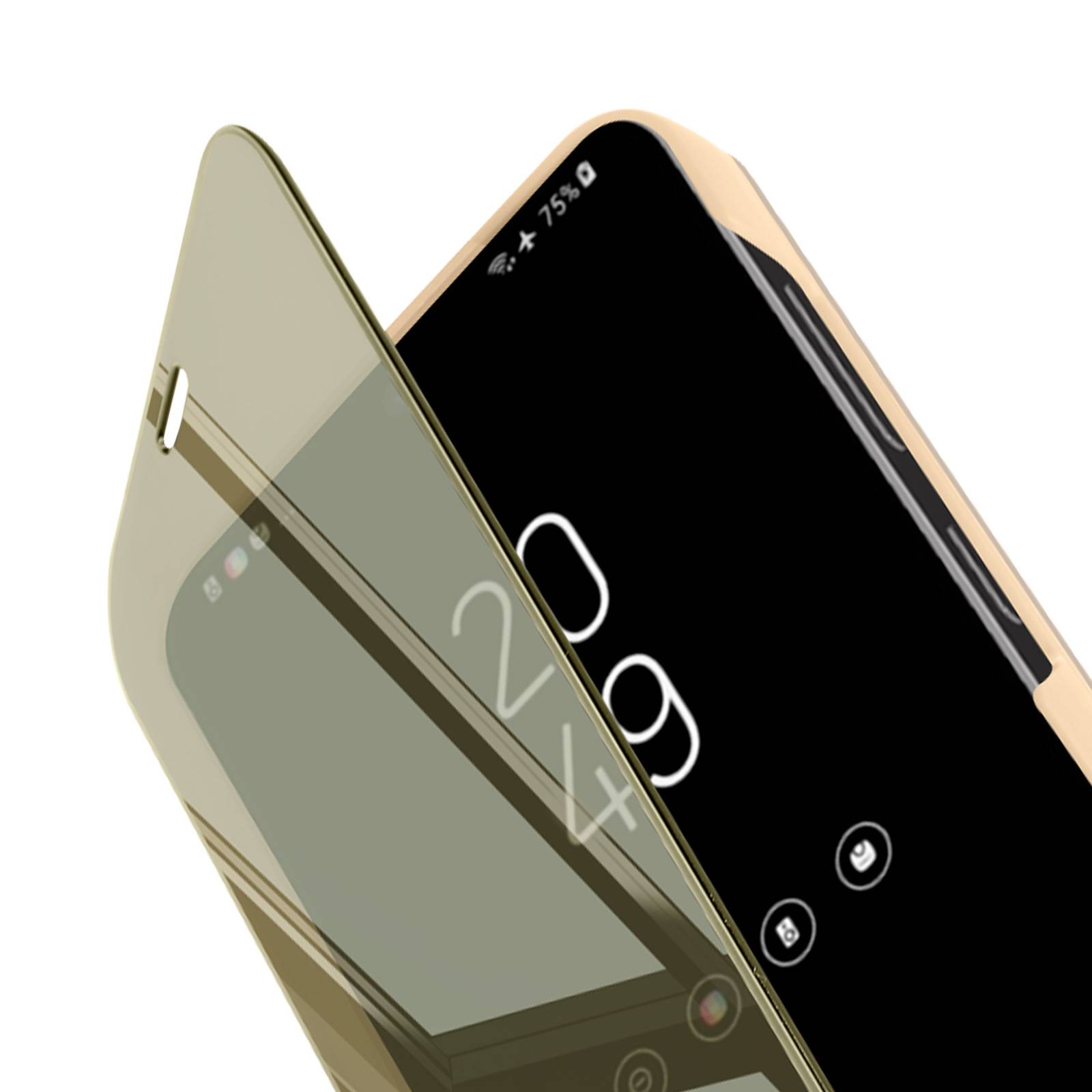 Étui pour Samsung Galaxy S24 Clapet Effet Miroir Support Stand-2