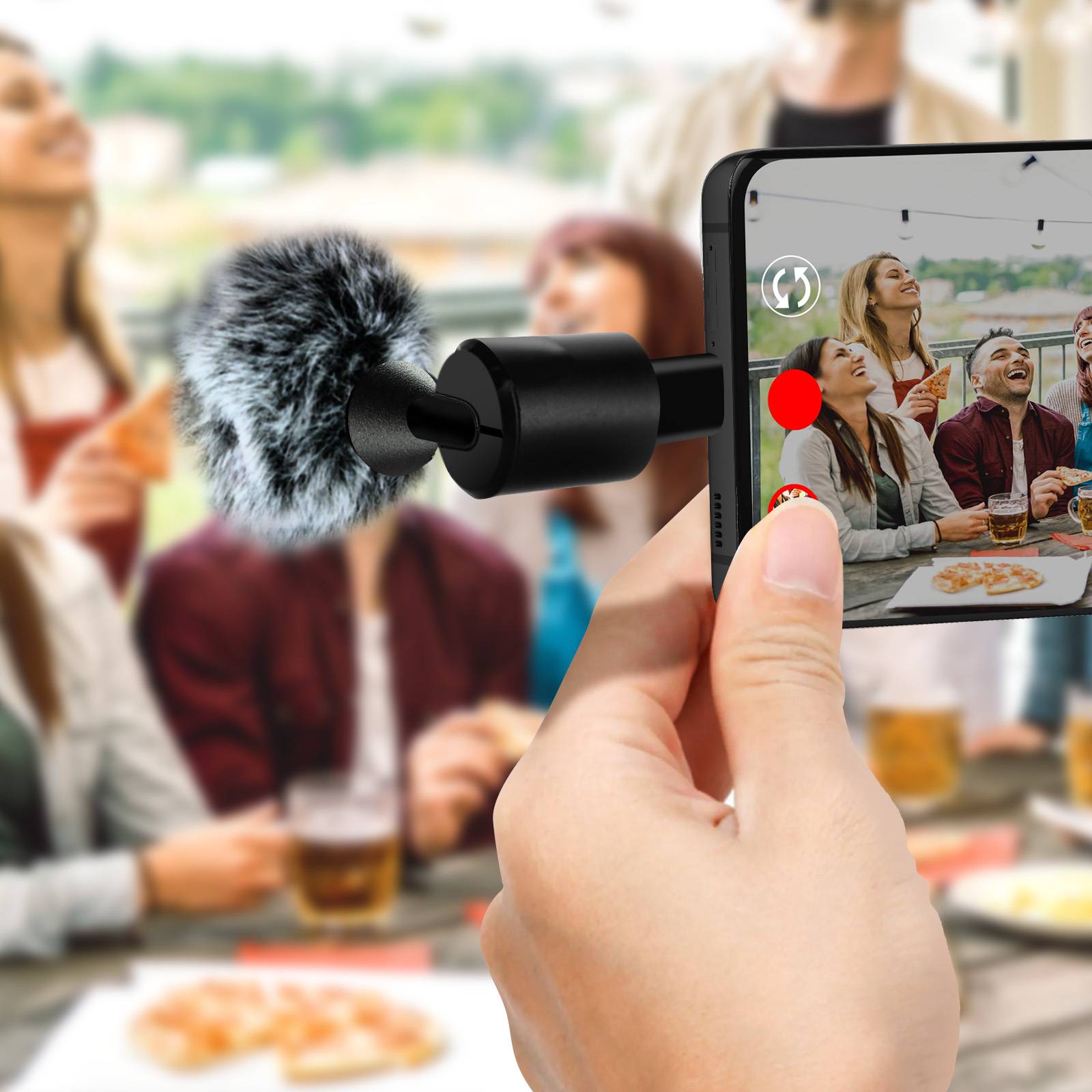 Micro USB-C Smartphone Omnidirectionnel Bonnette anti-vent-3