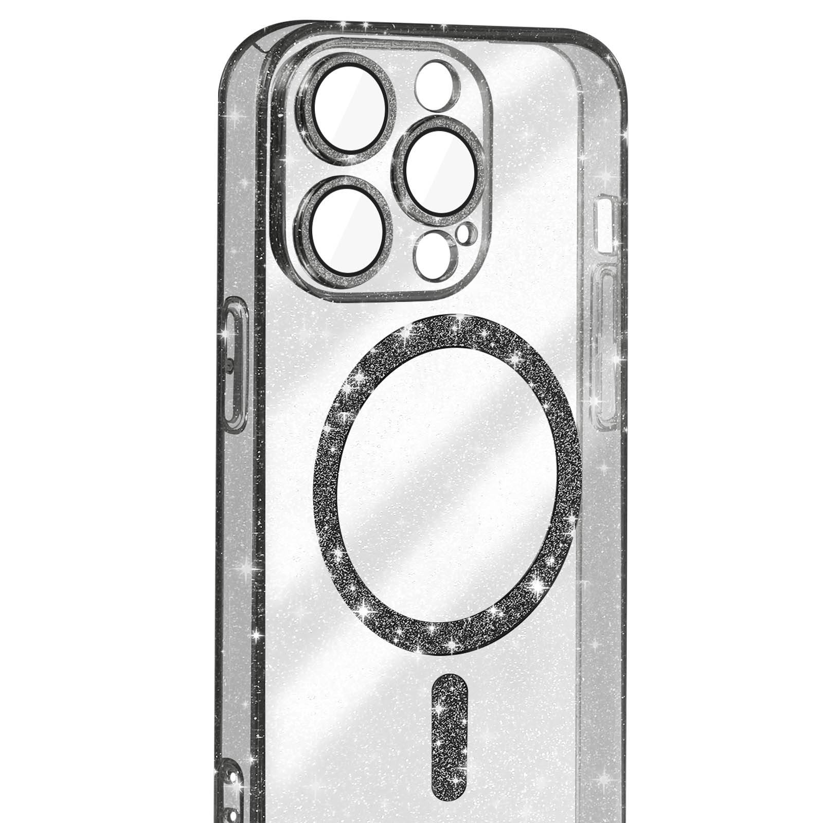 Coque MagSafe pour iPhone 15 Pro Silicone Pailleté-1