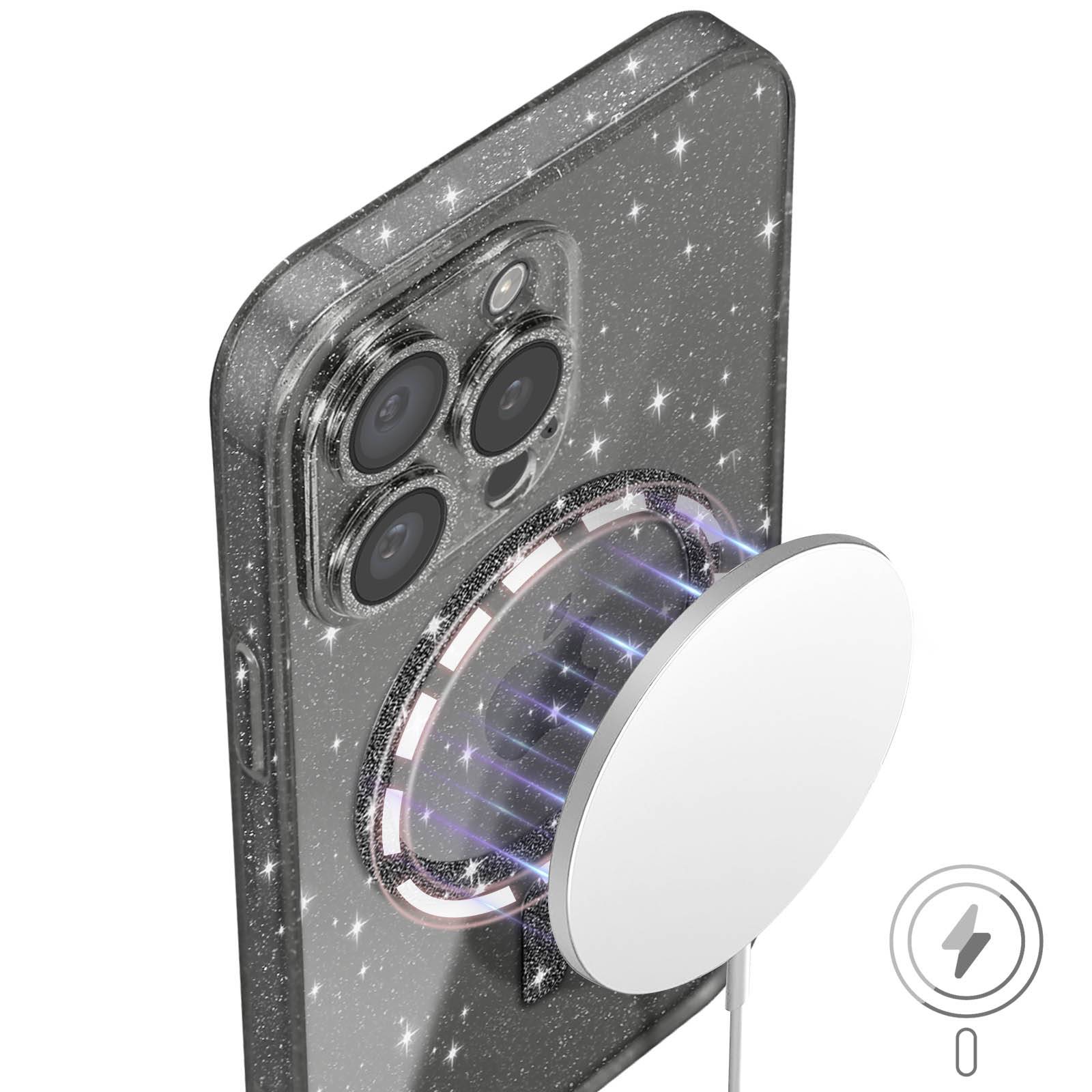 Coque MagSafe pour iPhone 15 Pro Silicone Pailleté-3