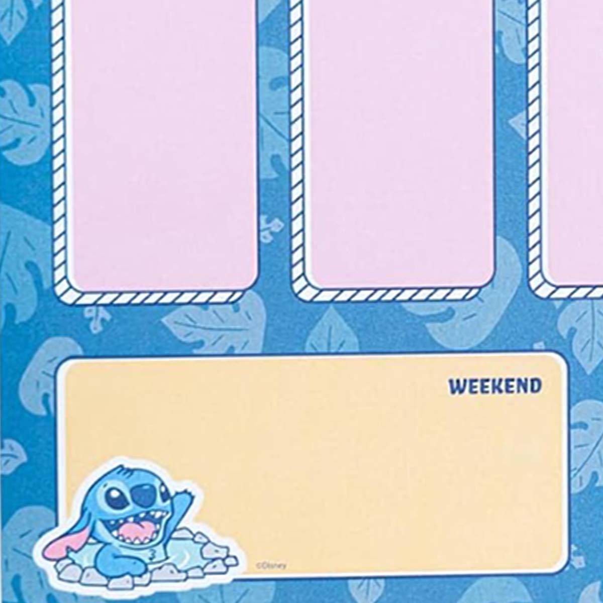 Agenda Hebdomadaire A4 54 Pages Détachable Décoré Stitch-4