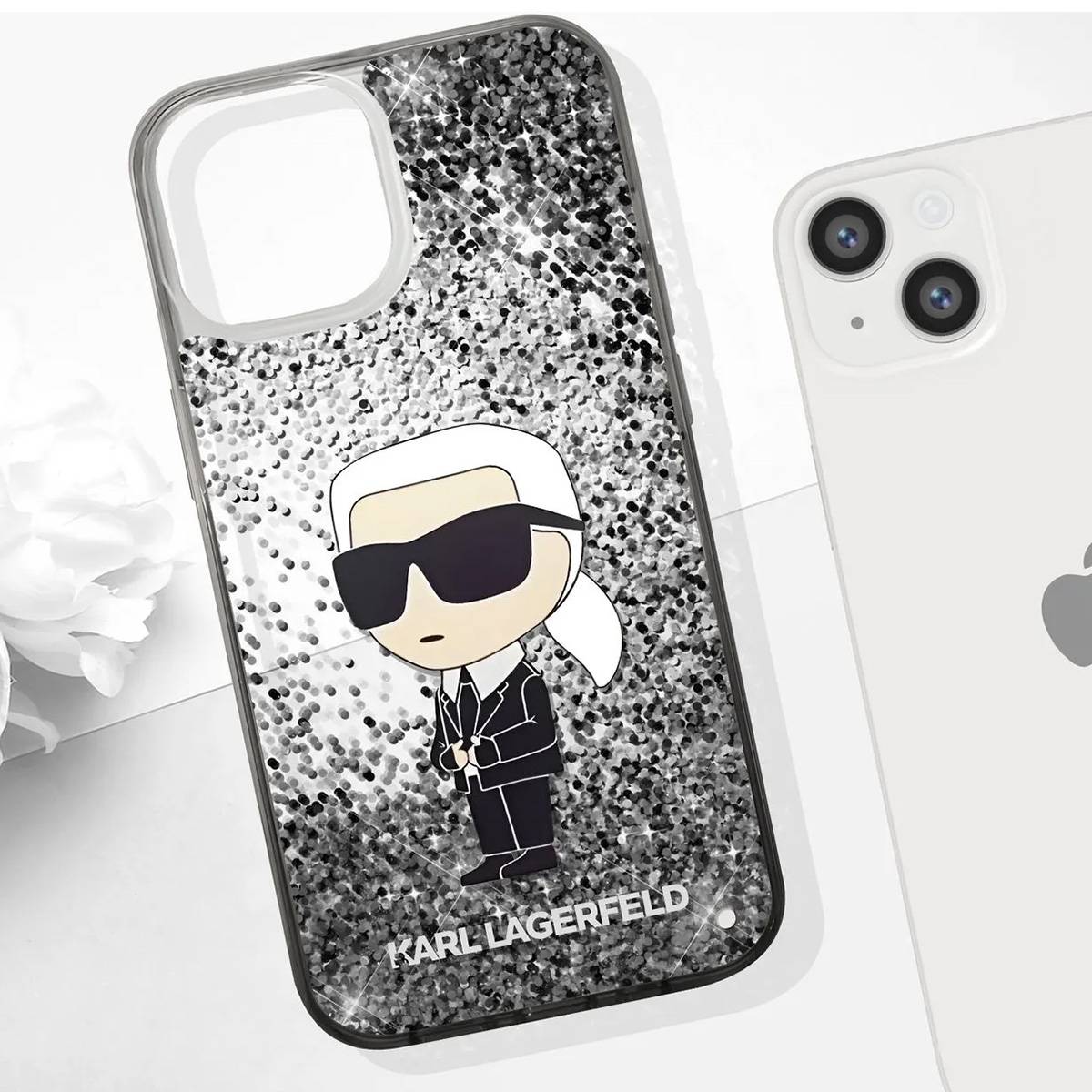 Coque pour Apple iPhone 15 Plus Glitter Ikonik Paillettes flottantes-3