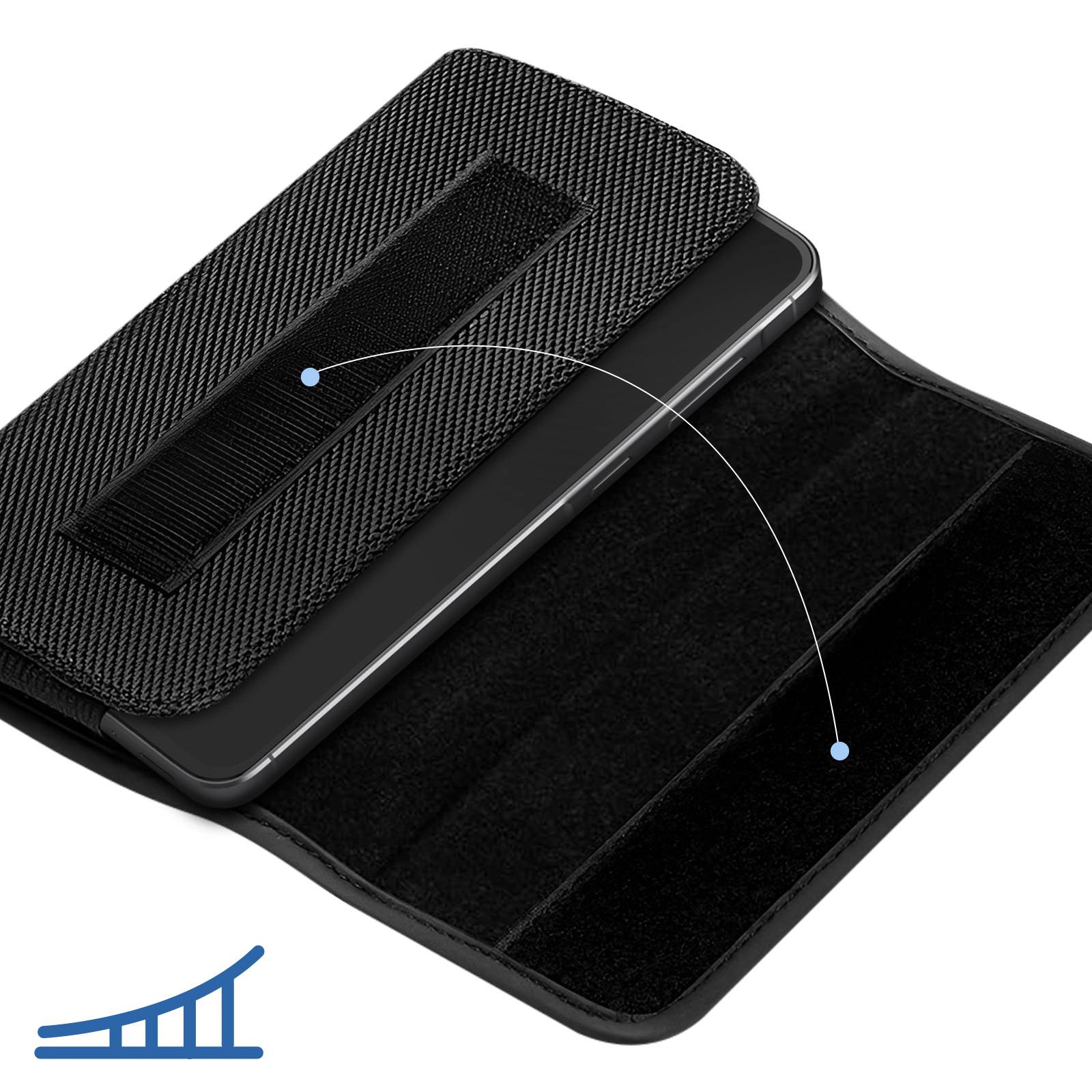 Étui Ceinture Taille XXL Tissu Oxford Clip Solide et Rabat à Scratch-2