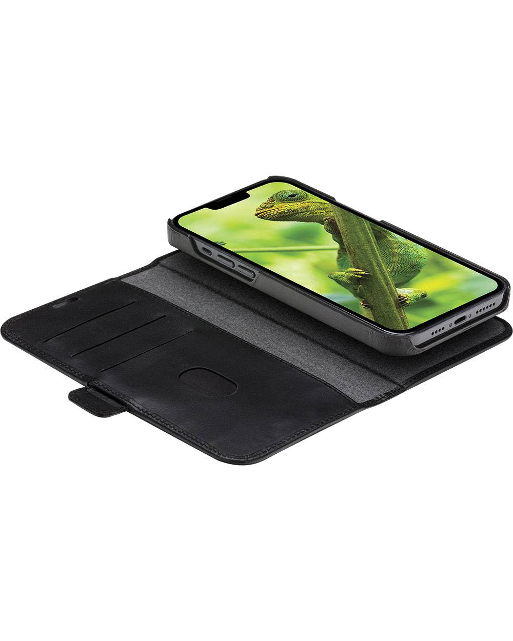 Étui pour iPhone 14 Plus Folio 2 en 1 Modèle Lynge en Cuir avec Porte-Cartes-1