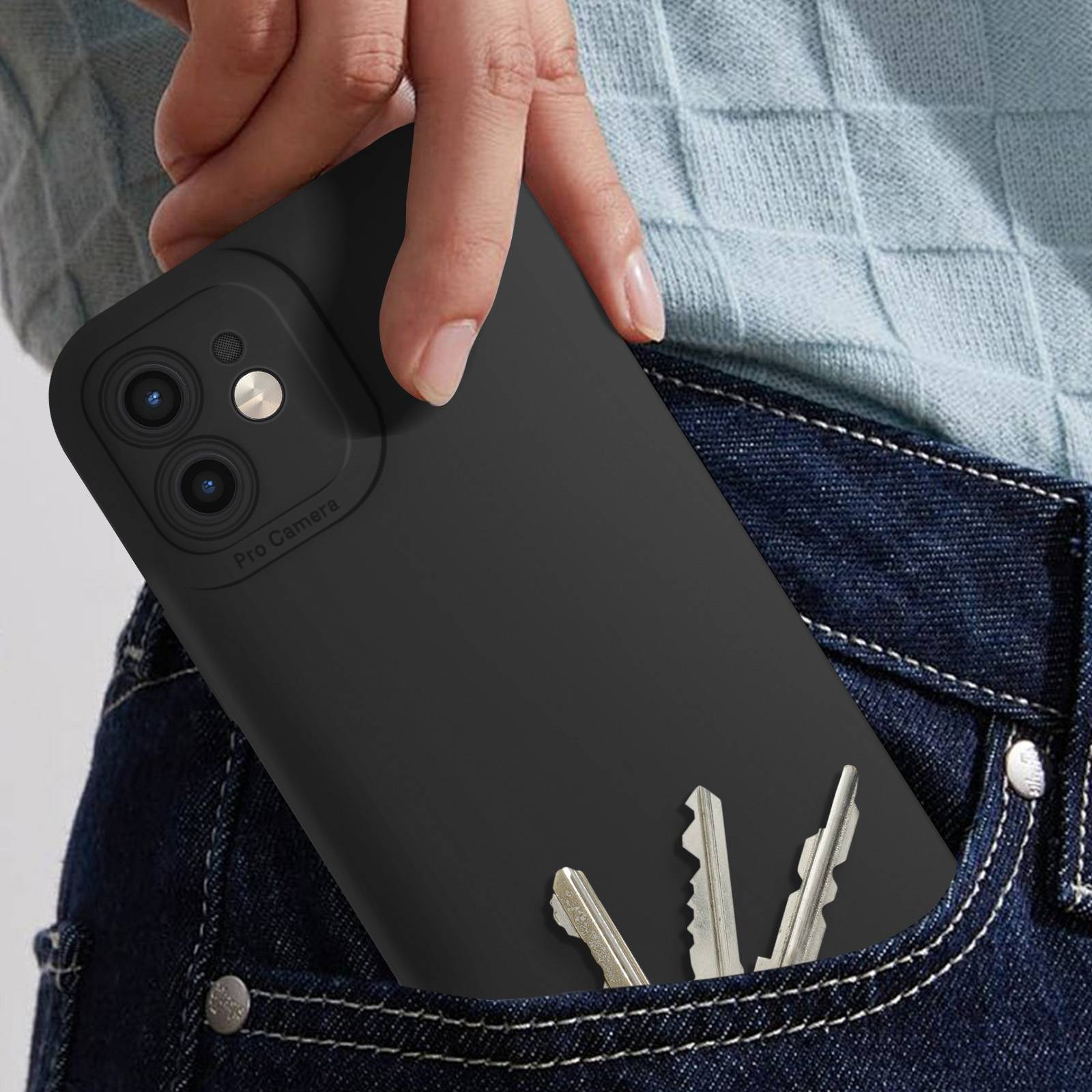 Coque pour iPhone 12 Silicone Mat Protection Caméra-2