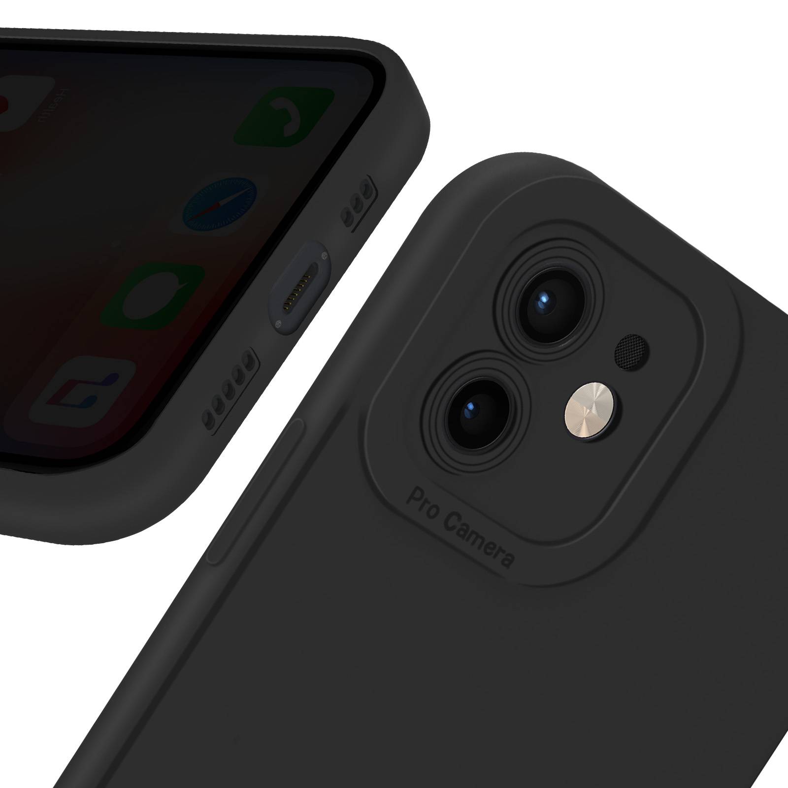 Coque pour iPhone 12 Silicone Mat Protection Caméra-4