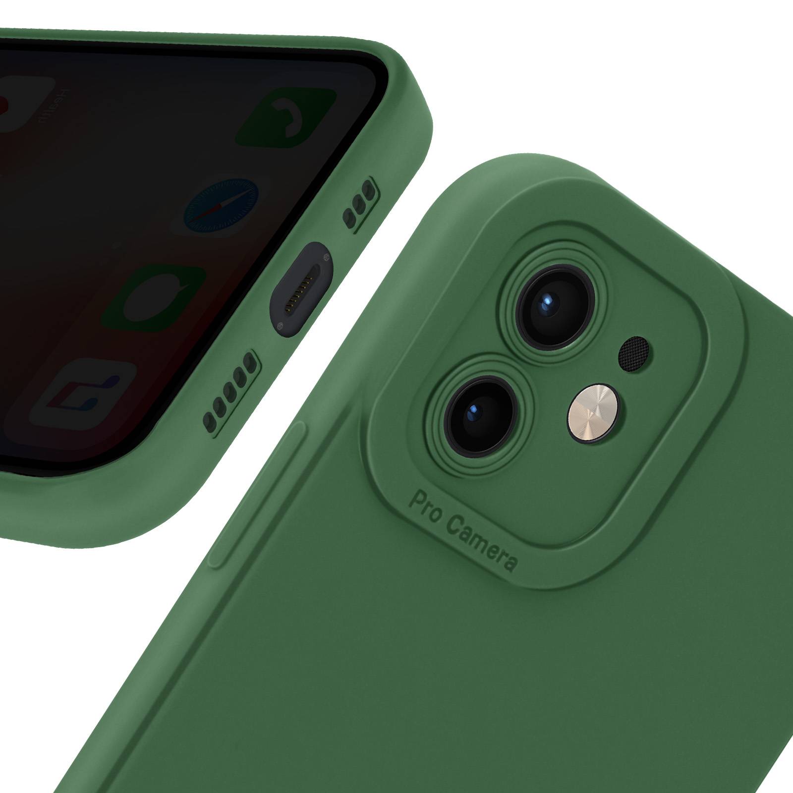 Coque pour iPhone 12 Silicone Mat Protection Caméra-4