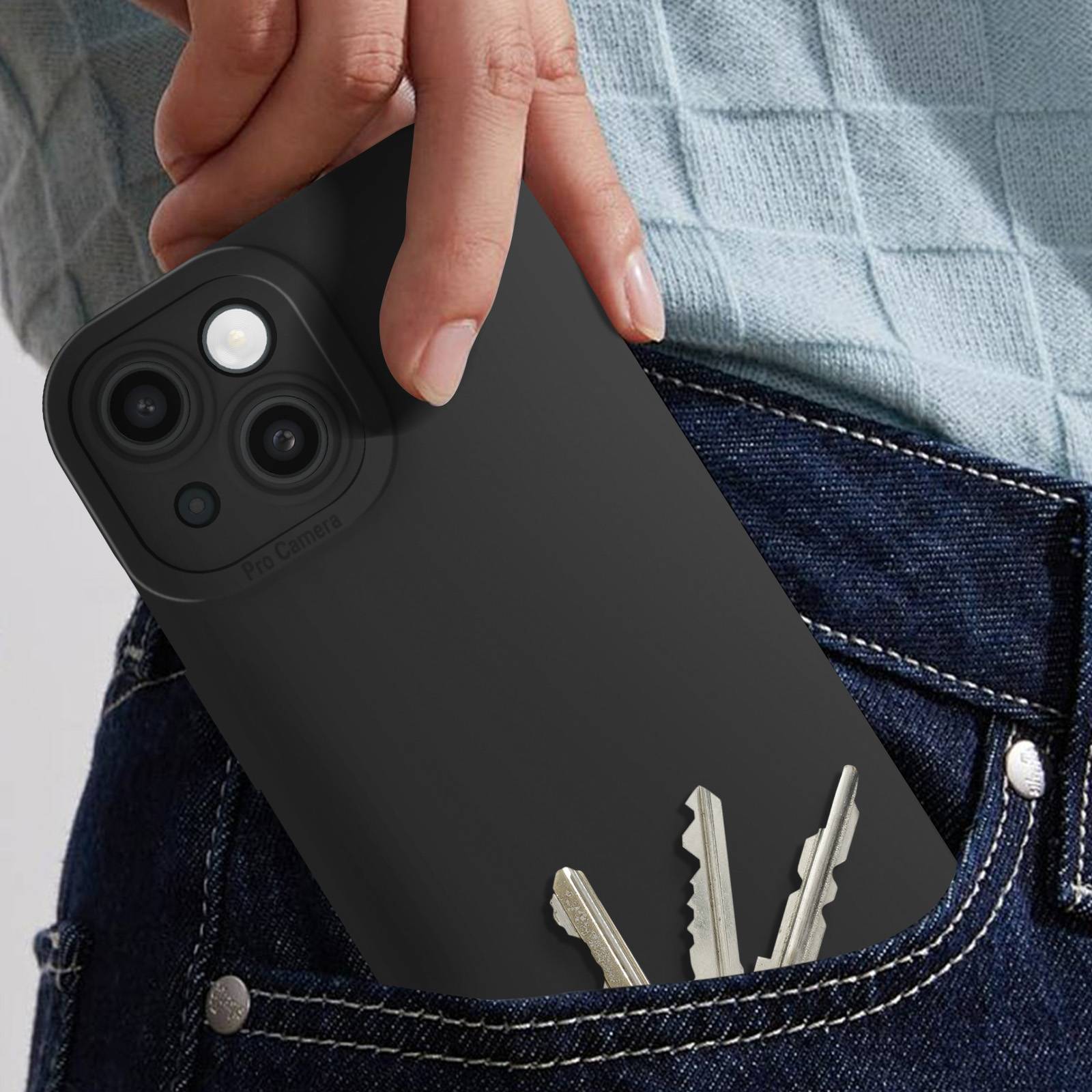 Coque pour iPhone 13 Silicone Mat Protection Caméra-2