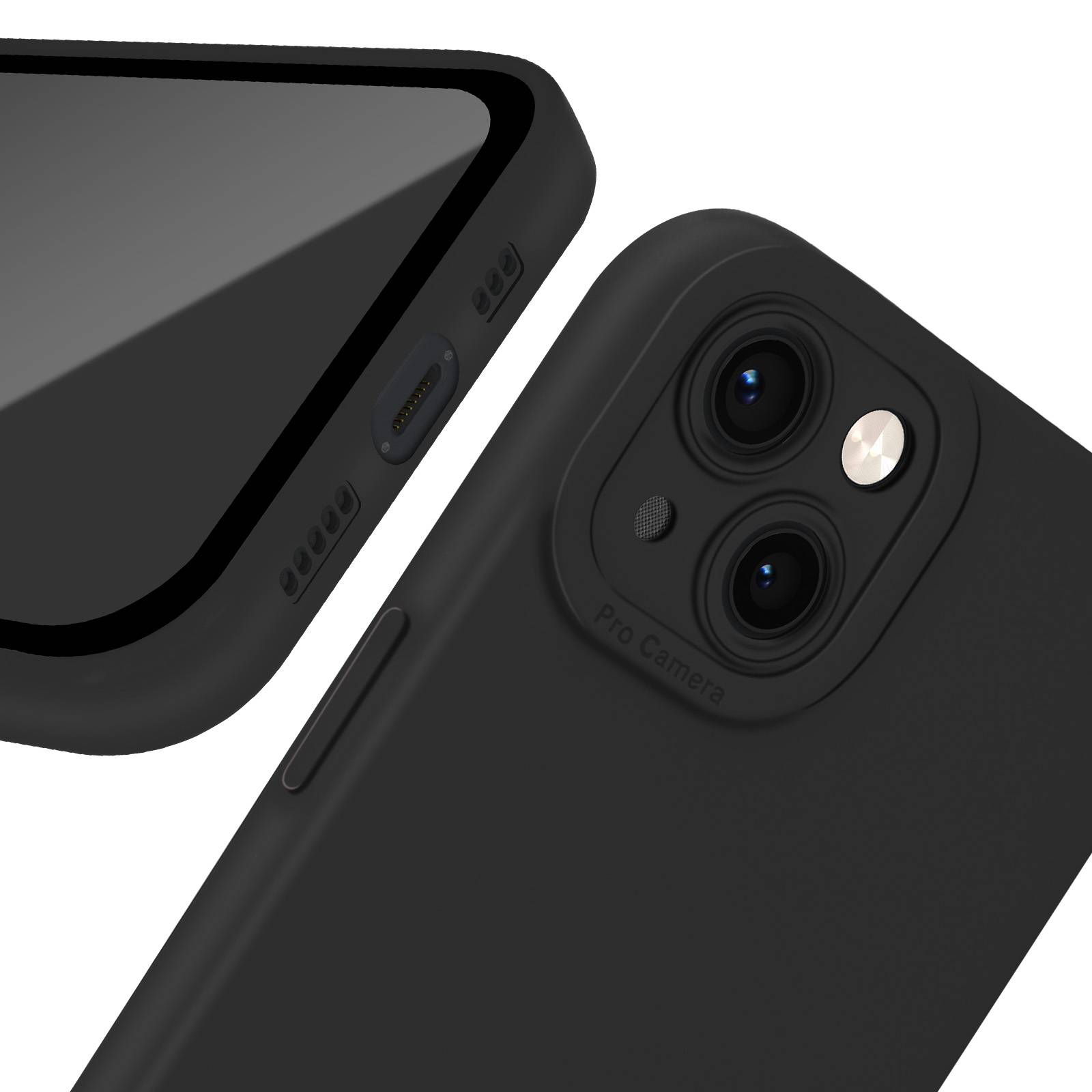 Coque pour iPhone 13 Silicone Mat Protection Caméra-4
