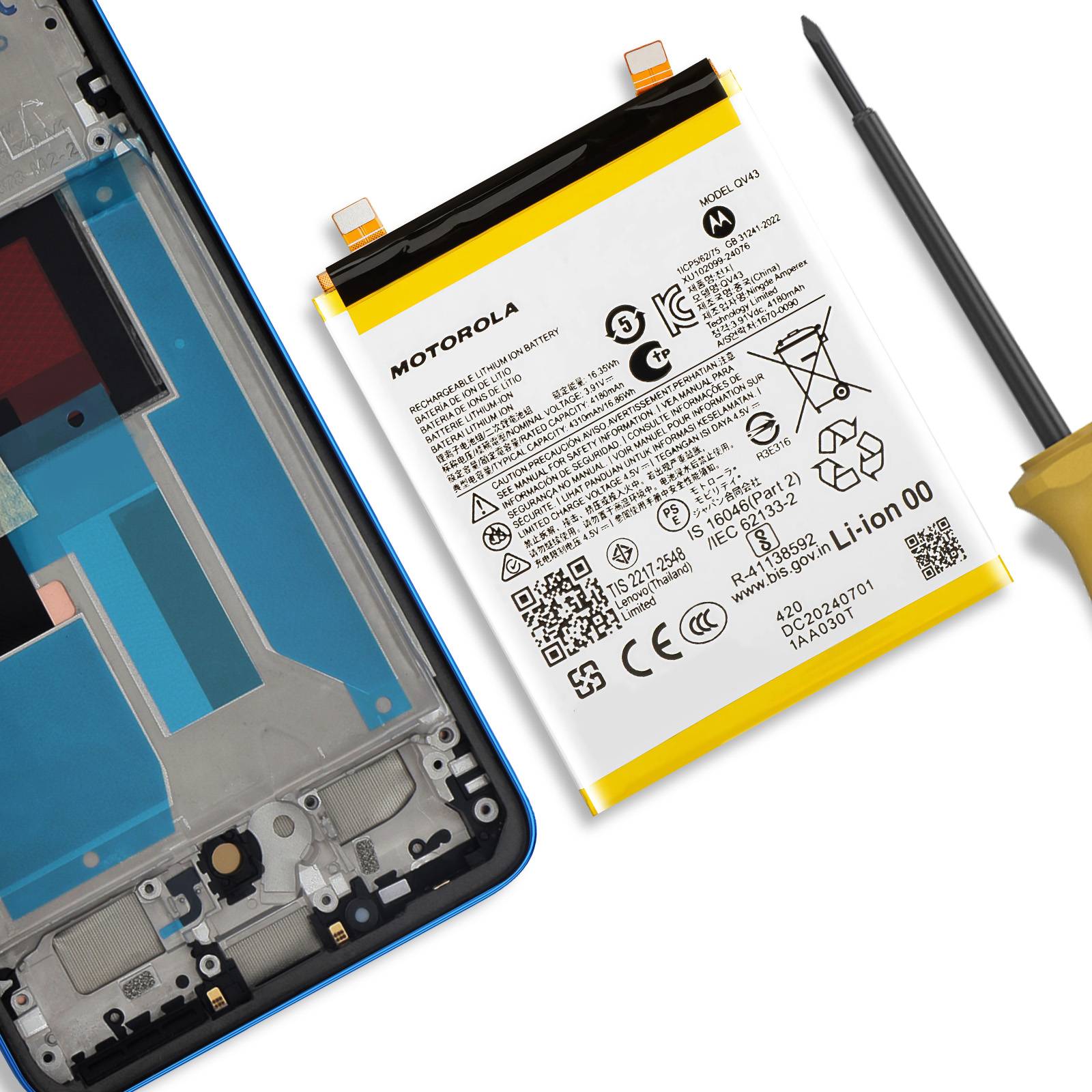 Batterie interne pour Motorola Edge 50 Neo 4310mAh QV43 Original-2
