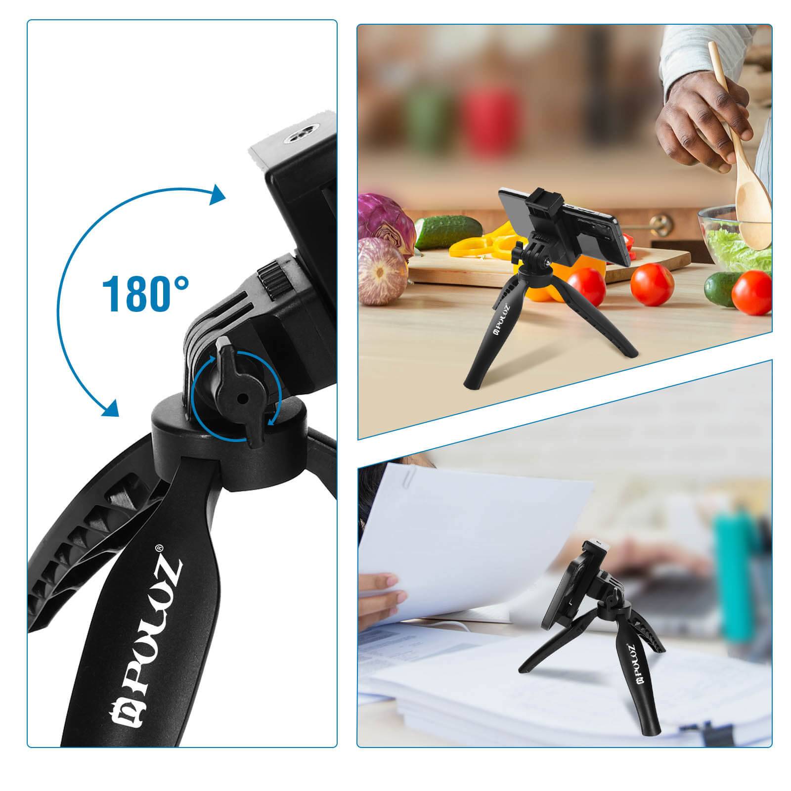 Trépied Smartphone Accroche flash et micro Angle 180° Antidérapant-3