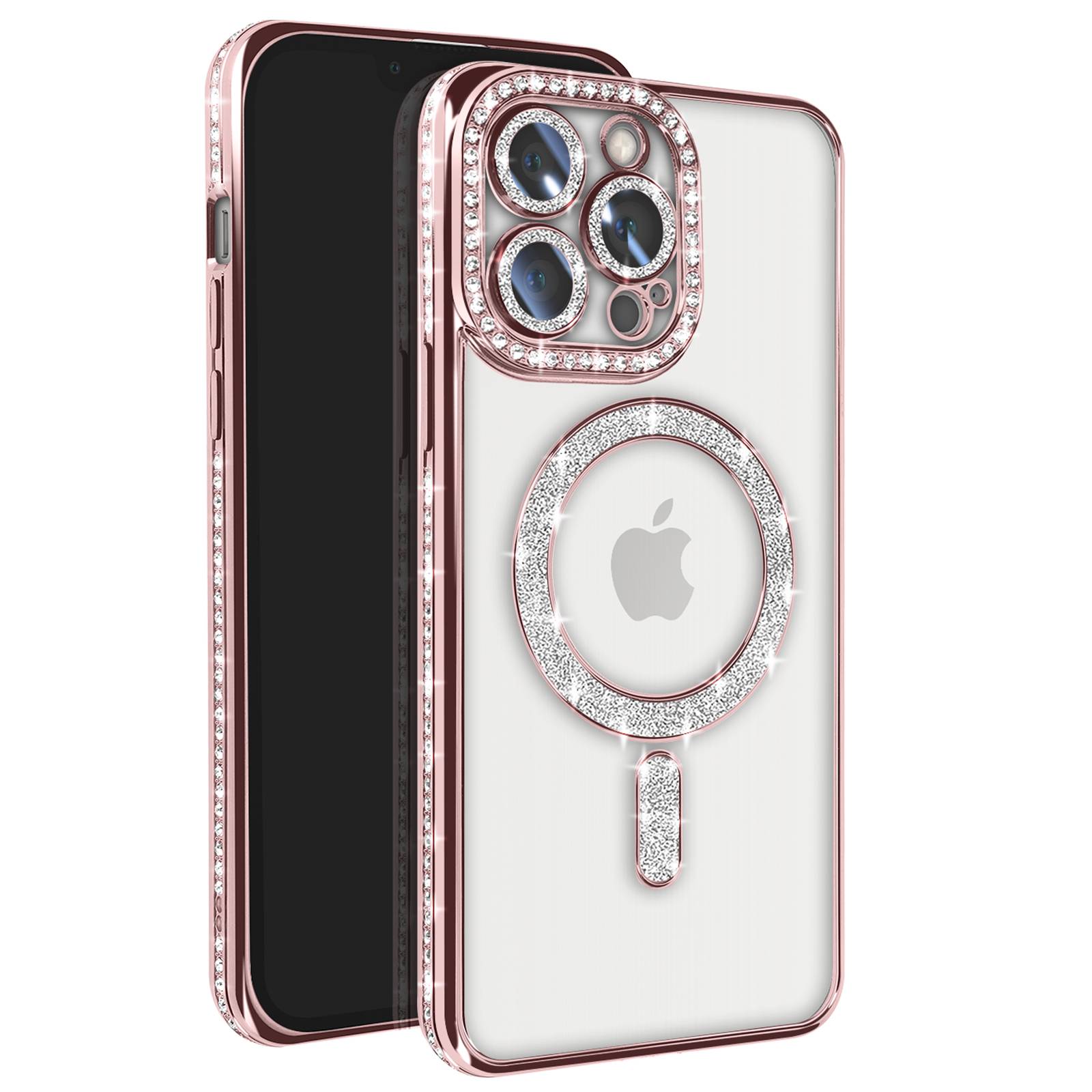 Coque Diamant pour iPhone 13 Pro MagSafe Contour Strass-0