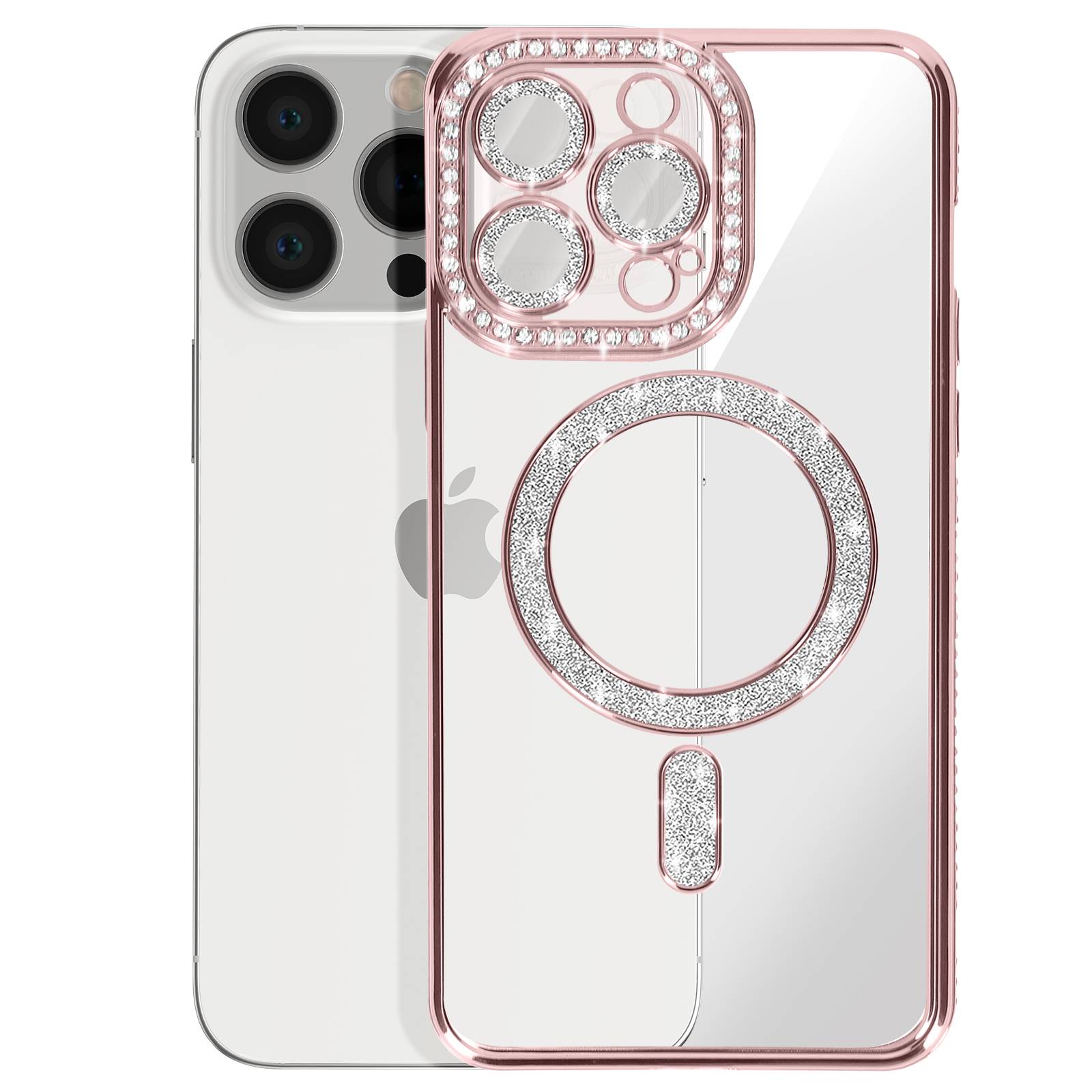 Coque Diamant pour iPhone 13 Pro MagSafe Contour Strass-1