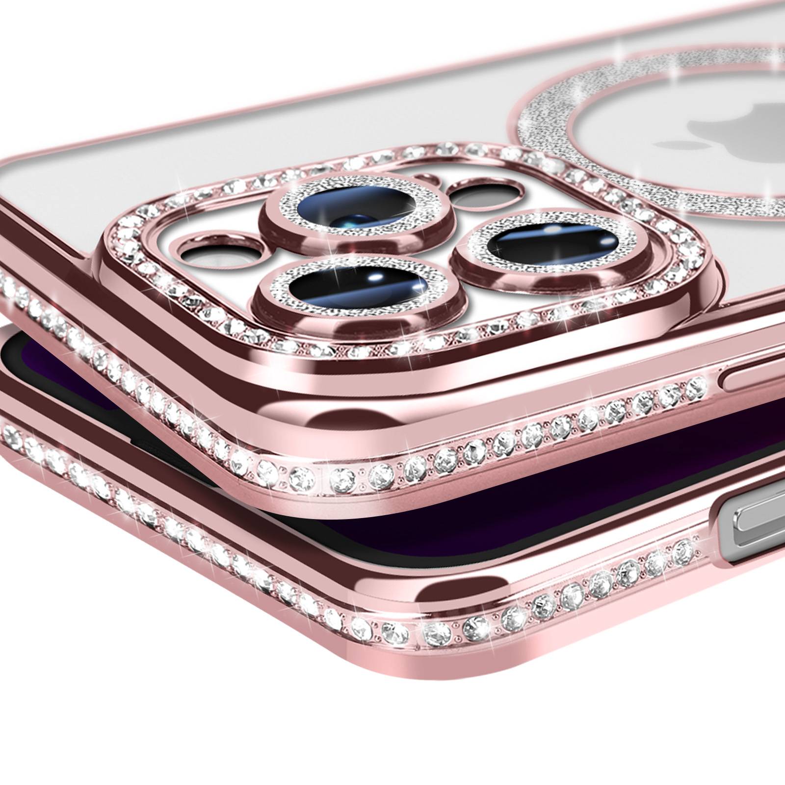 Coque Diamant pour iPhone 13 Pro MagSafe Contour Strass-2
