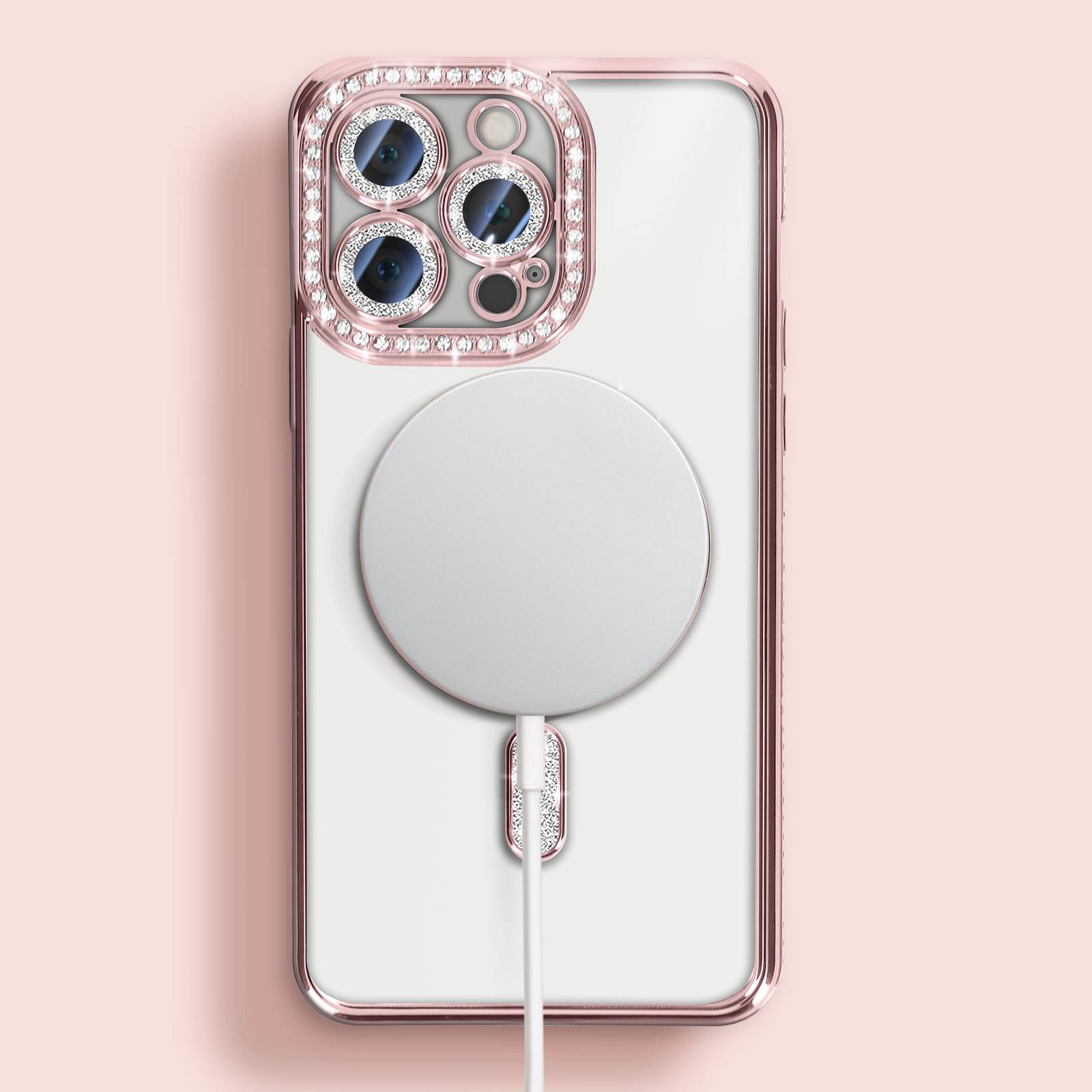 Coque Diamant pour iPhone 13 Pro MagSafe Contour Strass-4