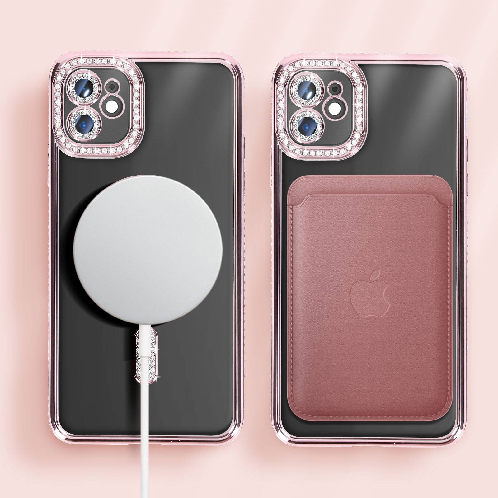 Coque Diamant pour iPhone 11 Protection MagSafe Contour Strass-4