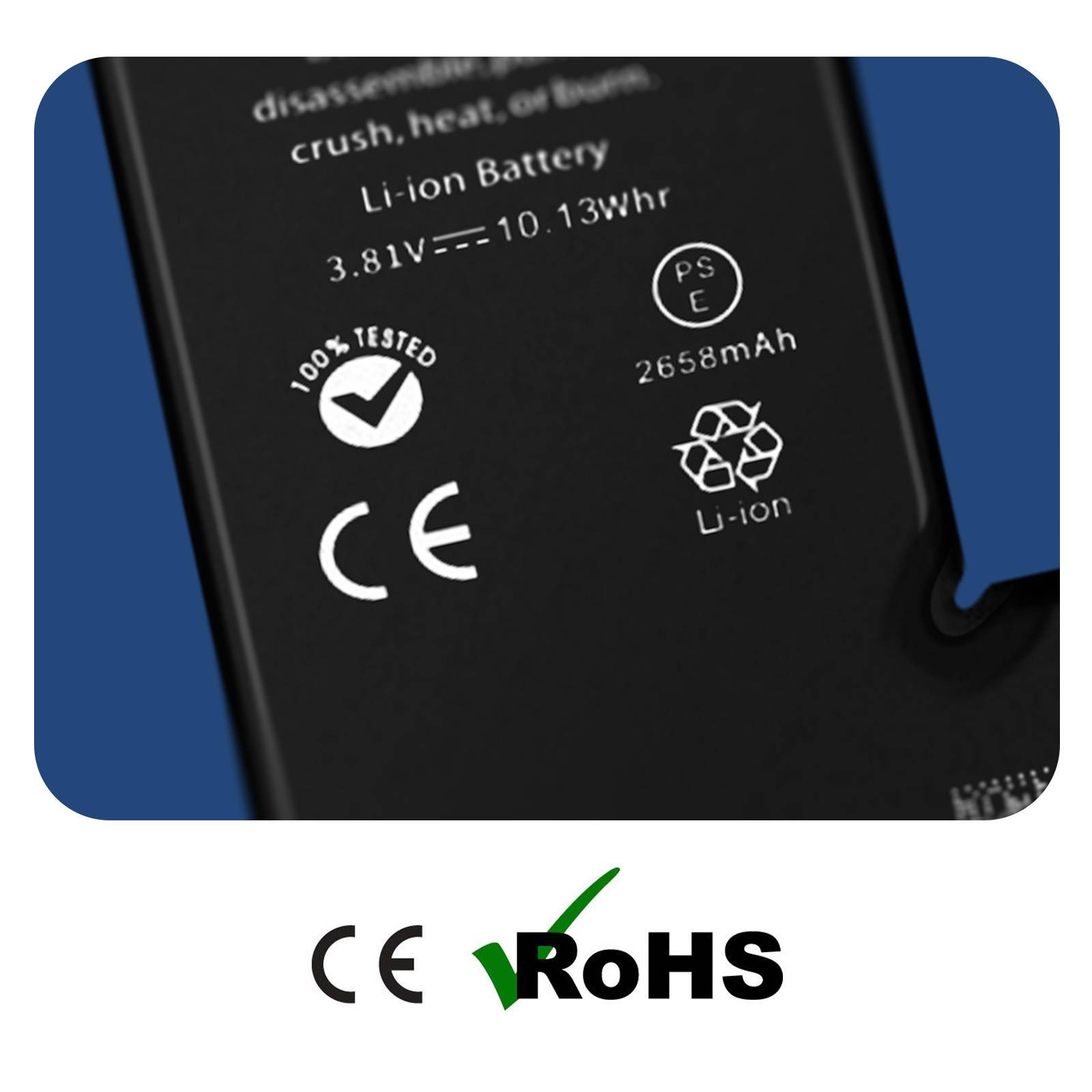 Batterie Sans BMS pour iPhone XS Capacité 2658mAh-3