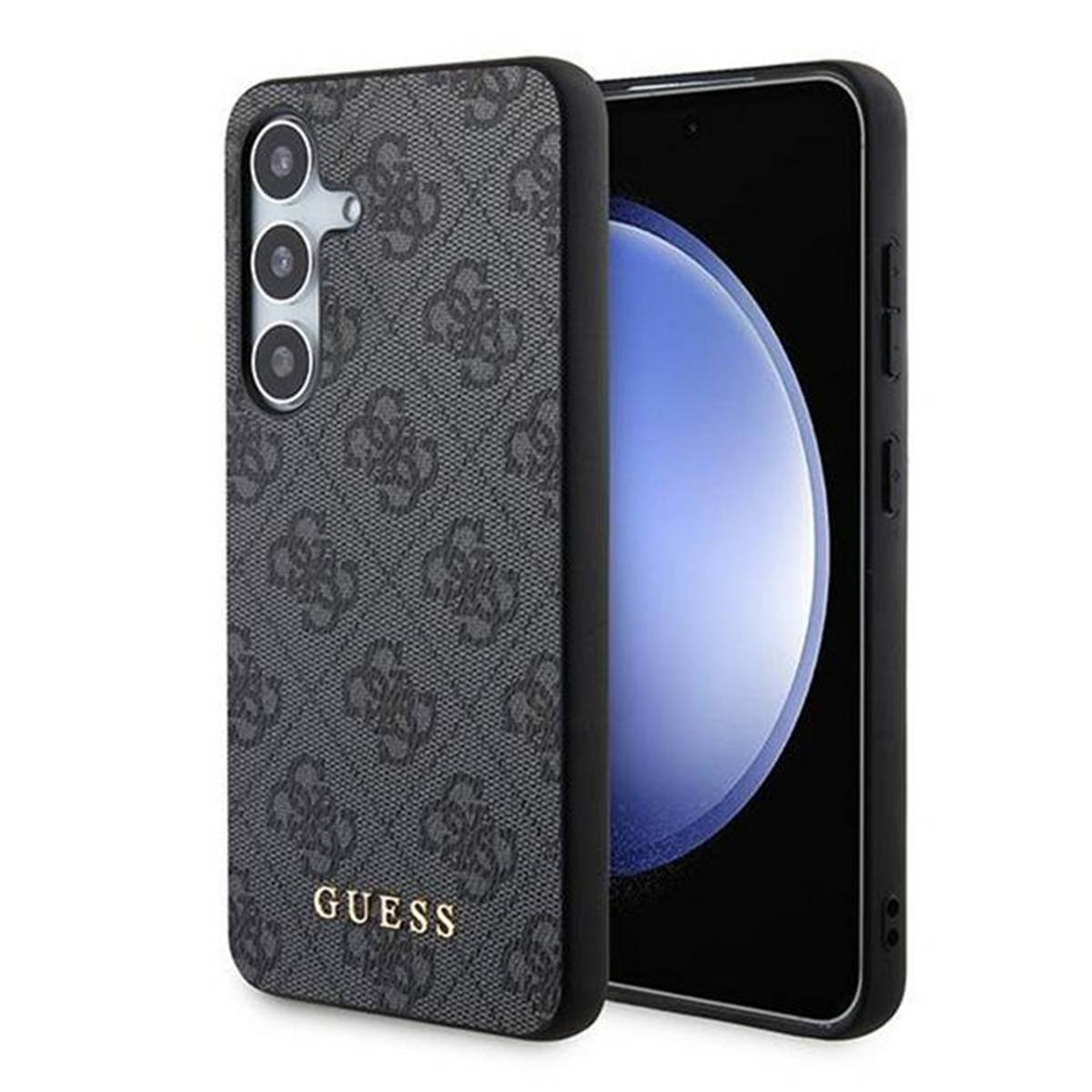 Coque pour Galaxy S24 Effet Saffiano avec Motif 4G et Logo en Métal-1