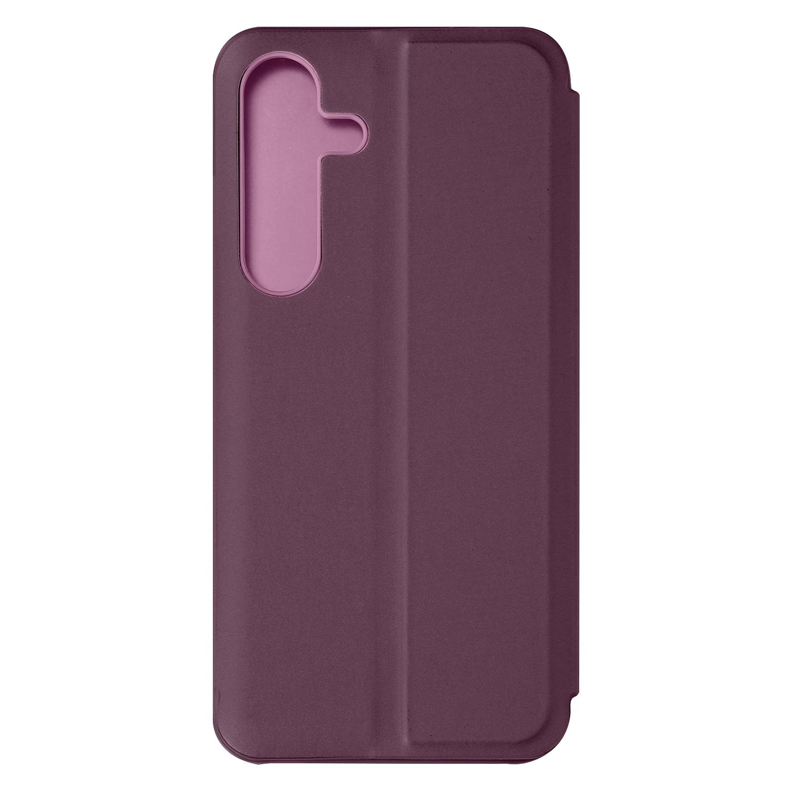 Étui pour Samsung Galaxy S24 Clapet Effet Miroir Support Stand-1