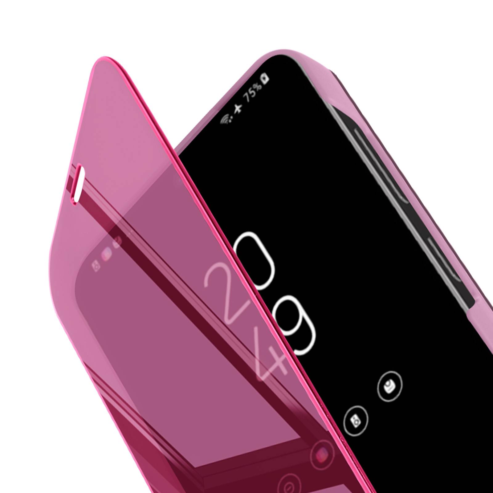 Étui pour Samsung Galaxy S24 Clapet Effet Miroir Support Stand-2