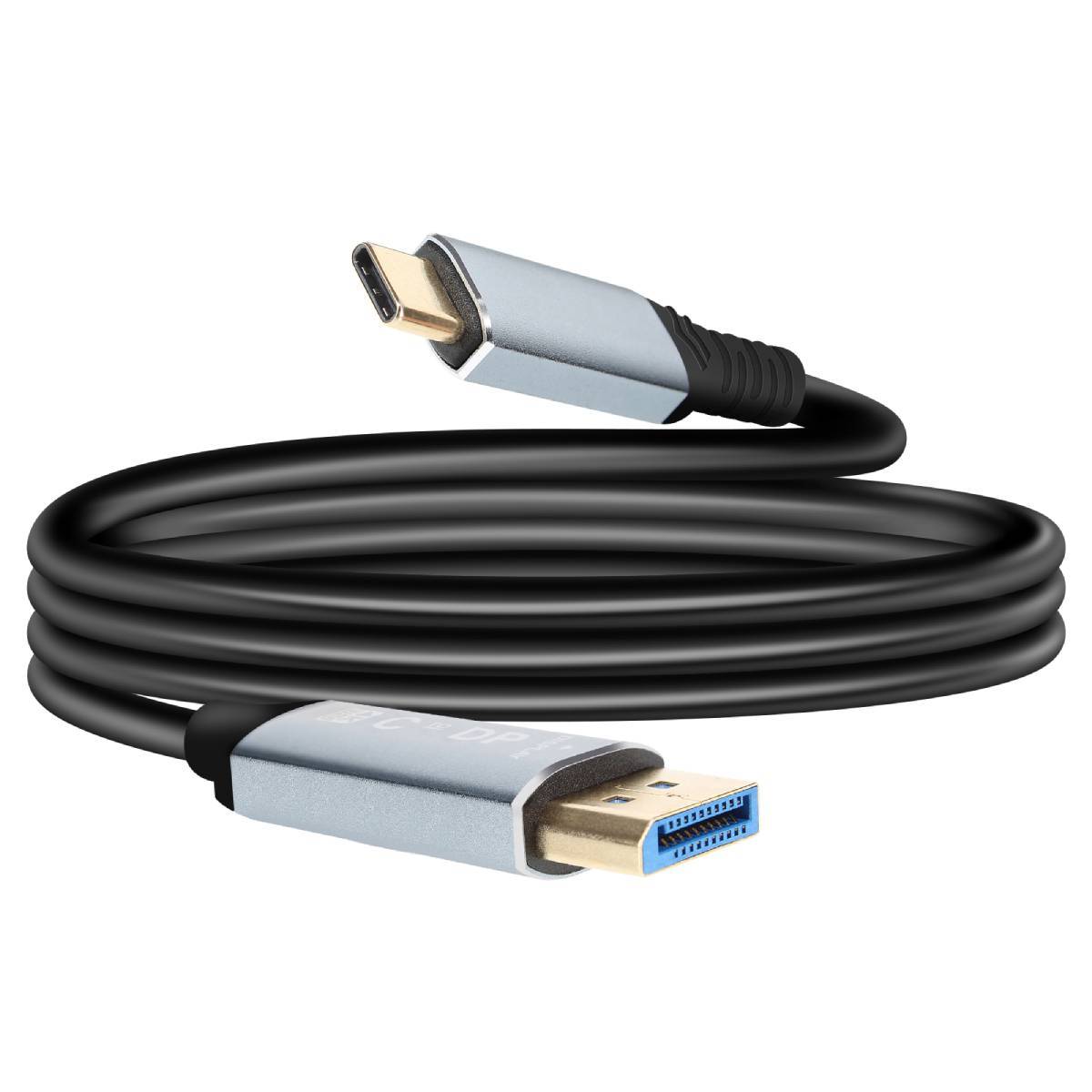 Câble Vidéo DisplayPort vers USB-C 4K 60Hz 1.8m pour PC et Tablette-0