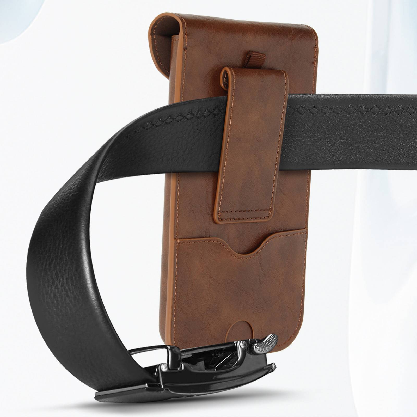 Étui Ceinture Vertical pour Smartphone 6.7 pouces Porte carte Clip-4