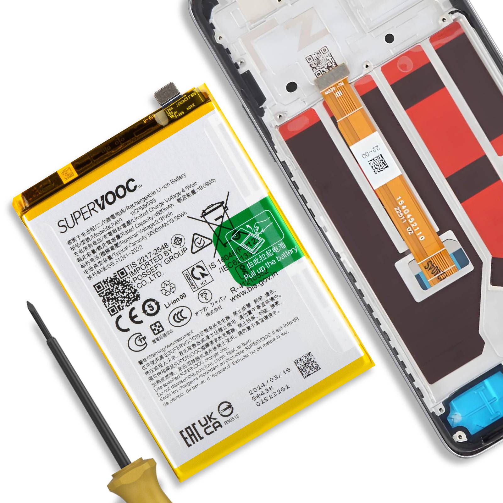 Batterie interne pour Oppo A79 5000mAh modèle BLPA19 Original-2