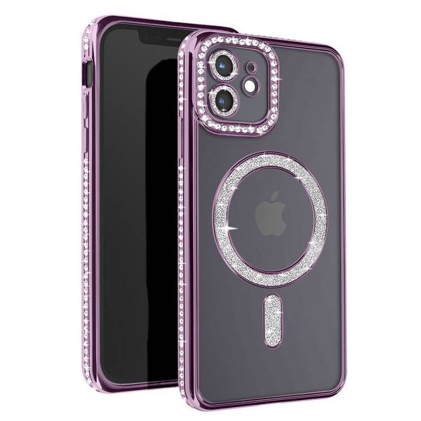 Coque Diamant pour iPhone 12 Protection MagSafe Contour Strass