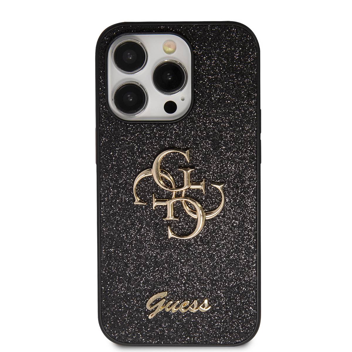 Coque pour iPhone 15 Pro Max Paillettes avec Logo en Métal-0