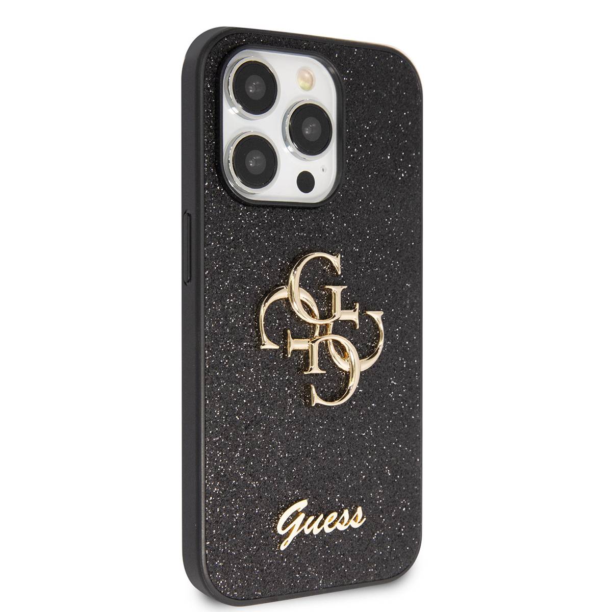 Coque pour iPhone 15 Pro Max Paillettes avec Logo en Métal-1