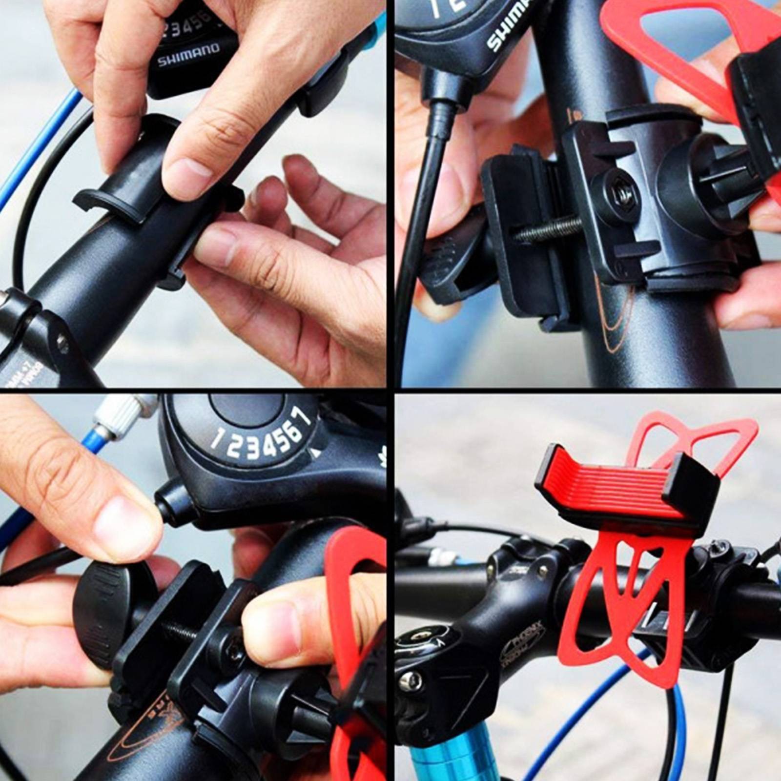 Support Vélo Moto pour Smartphone Grip Extensible et Silicone Rotatif-2