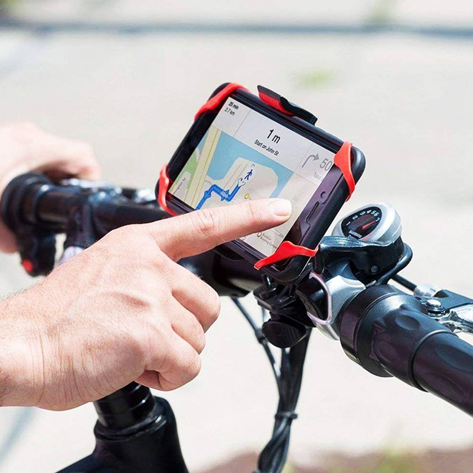 Support Vélo Moto pour Smartphone Grip Extensible et Silicone Rotatif-3
