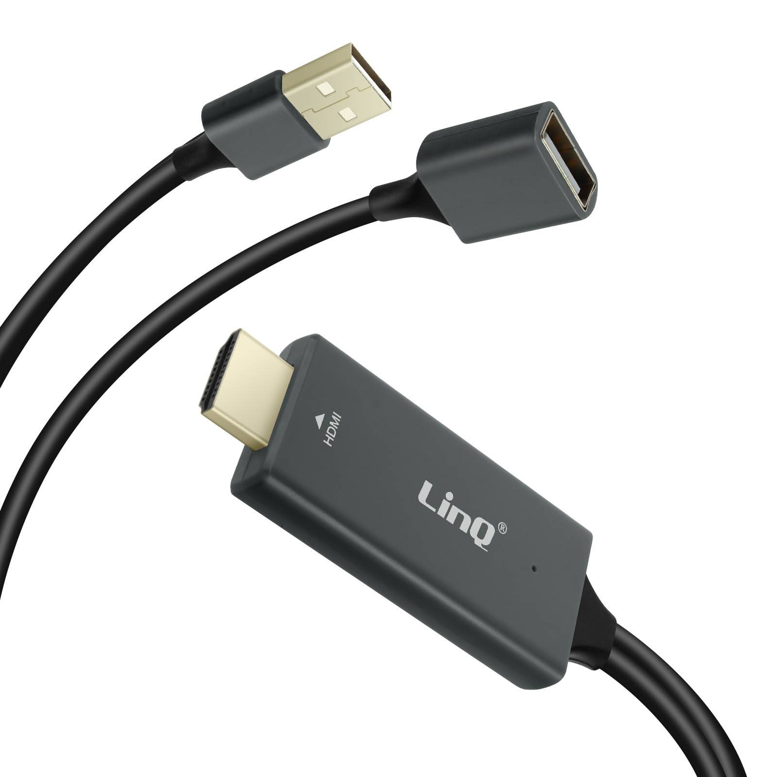 Adaptateur HDMI + 1x Connecteur USB Mâle et 1x port USB Femelle-0