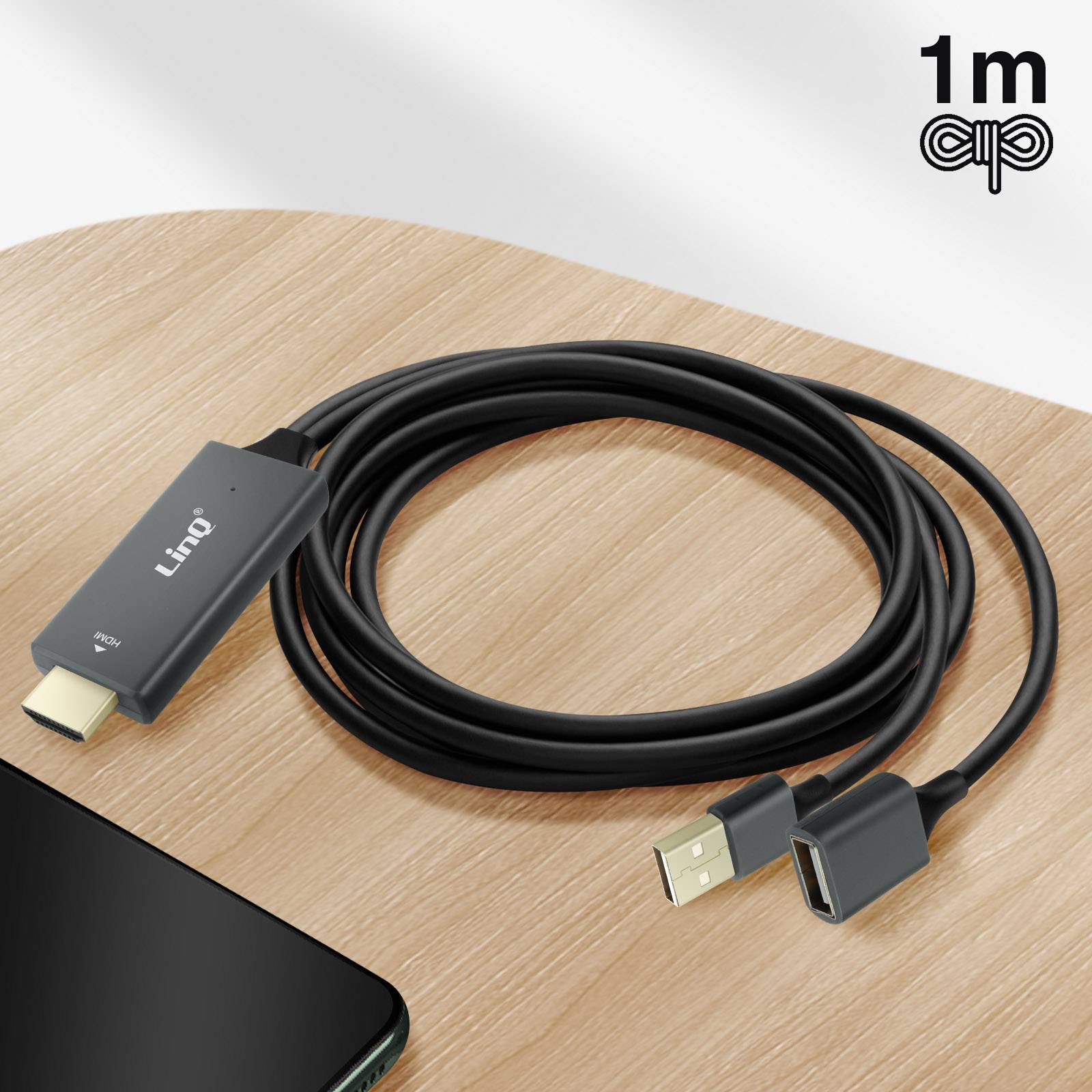 Adaptateur HDMI + 1x Connecteur USB Mâle et 1x port USB Femelle-2