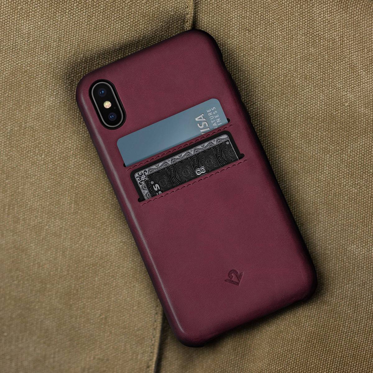 Coque Relaxed Leather Cuir pour iPhone X/XS Marsala-2