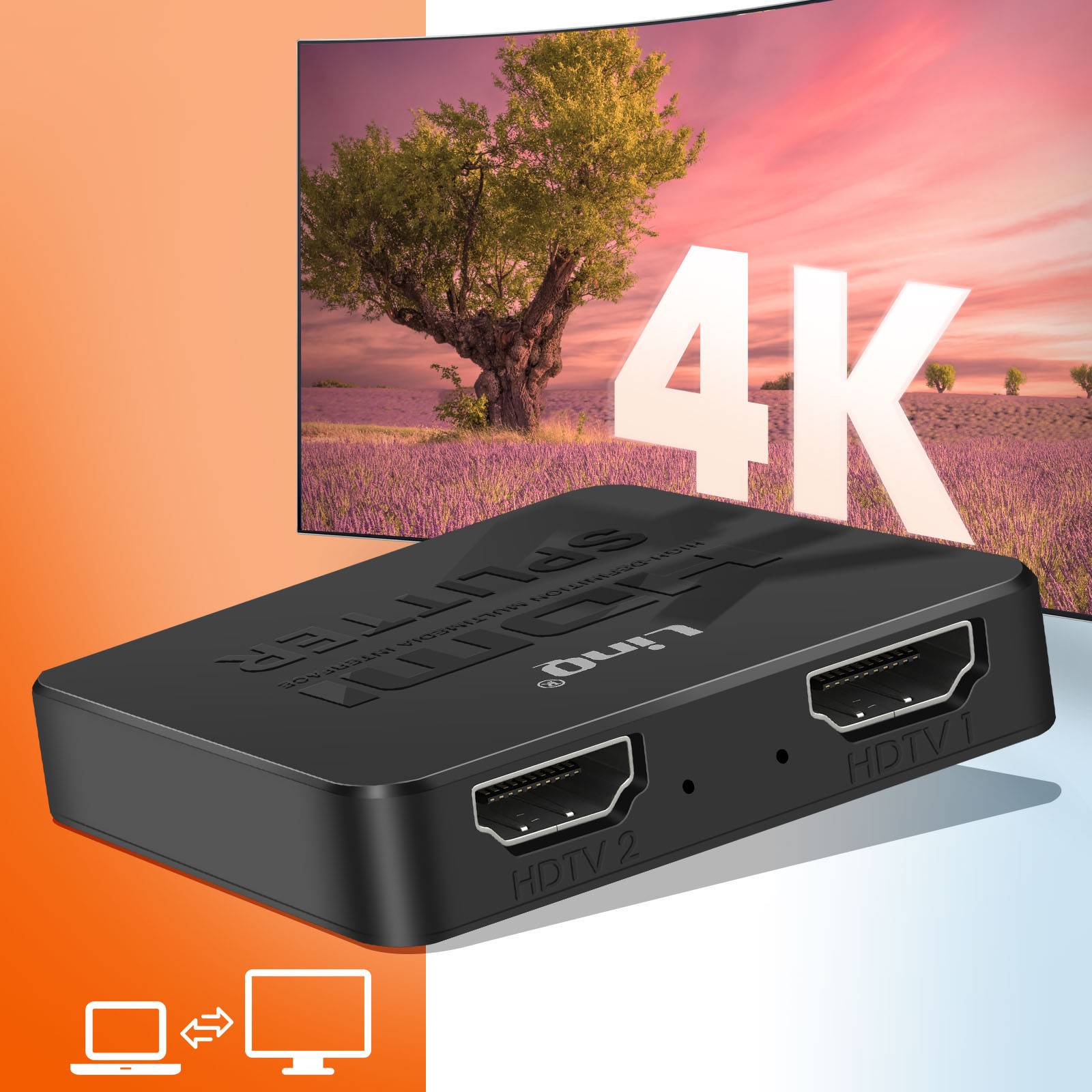 Splitter HDMI 4K Ultra HD sur 2 Écrans Simultanés-2