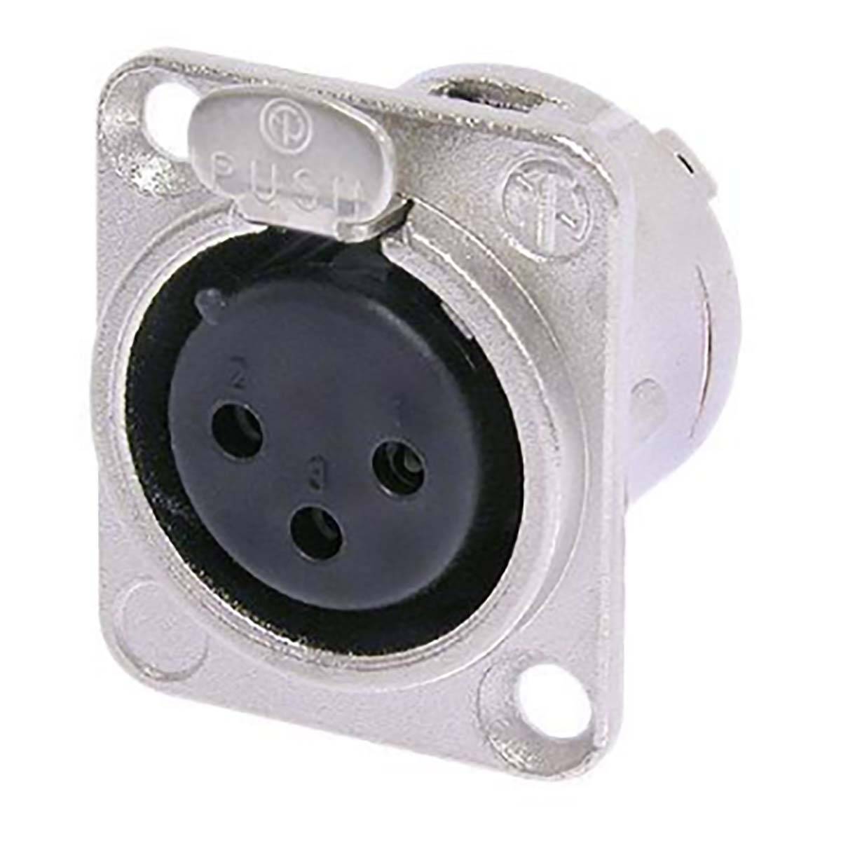Connecteur Femelle 3 pôles à Souder avec Boîtier en Nickel et Contacts Plaqués-0