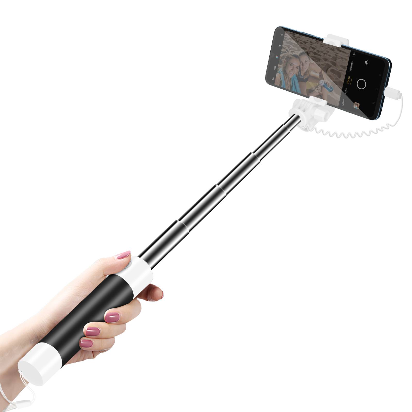 Perche à Selfie Miroir intégré USB C avec Bouton Déclencheur-0