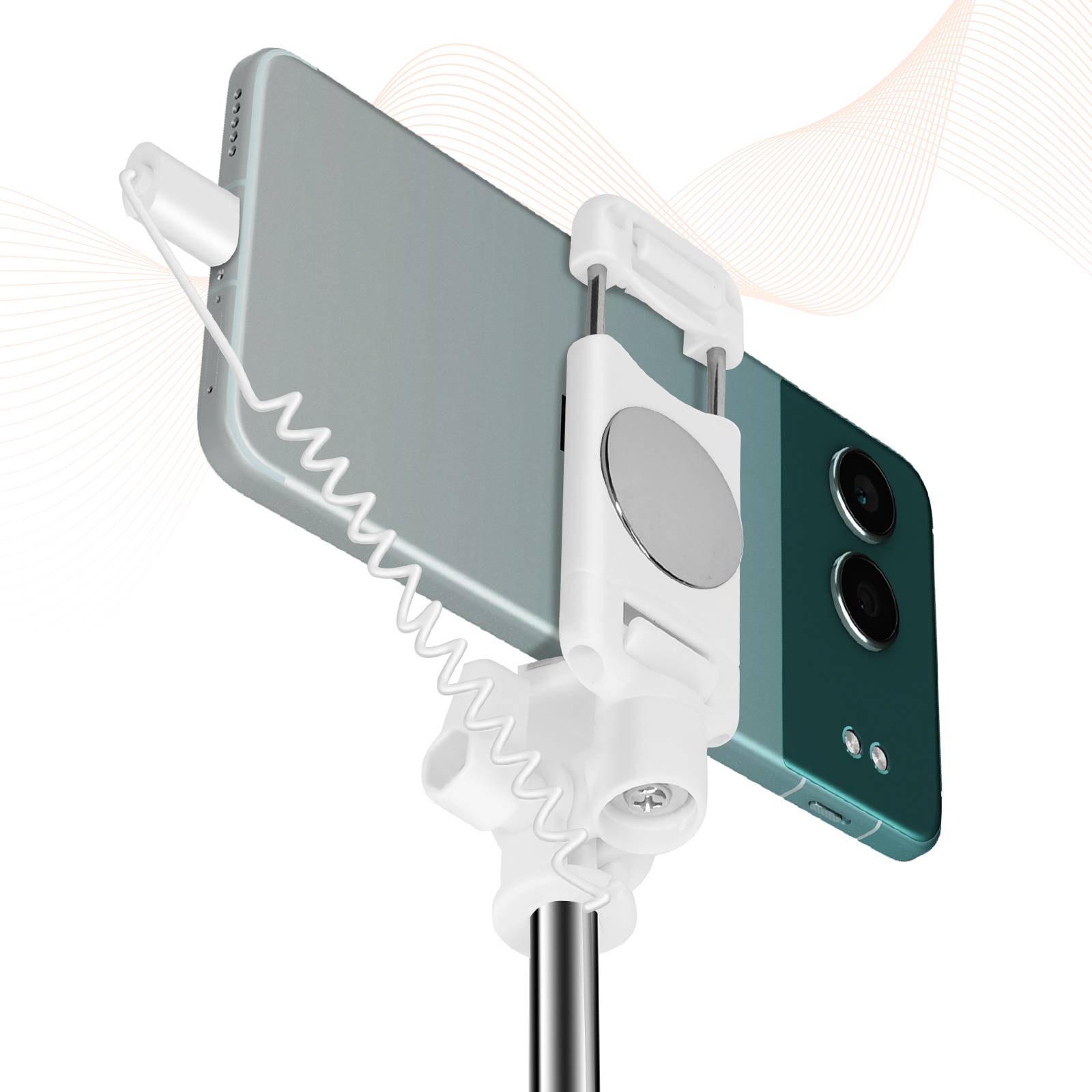 Perche à Selfie Miroir intégré USB C avec Bouton Déclencheur-3