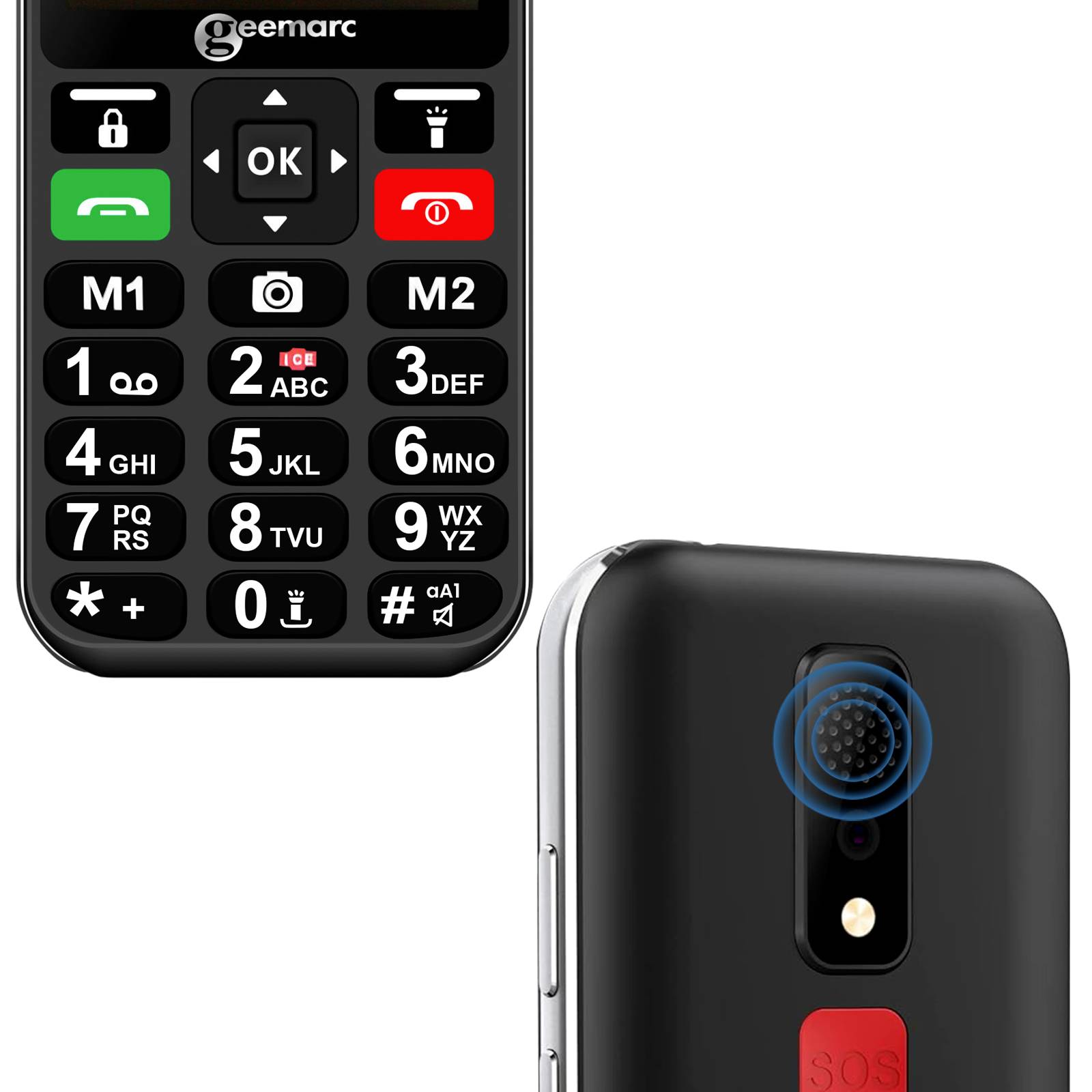 Téléphone Portable Senior - Compatible Appareils Auditifs - Bouton SOS-4
