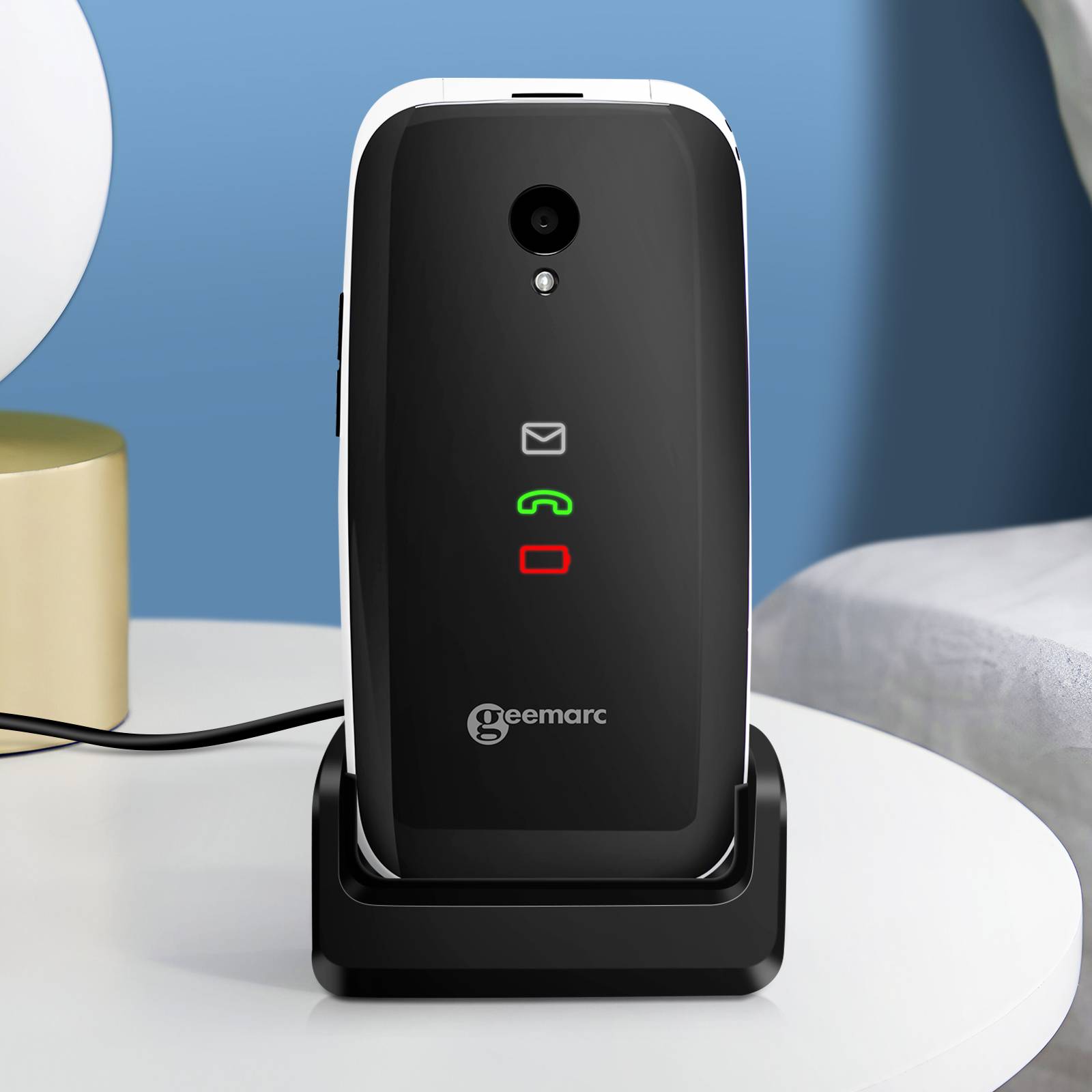 Téléphone senior clapet amplifié compatible avec appareils auditifs-3