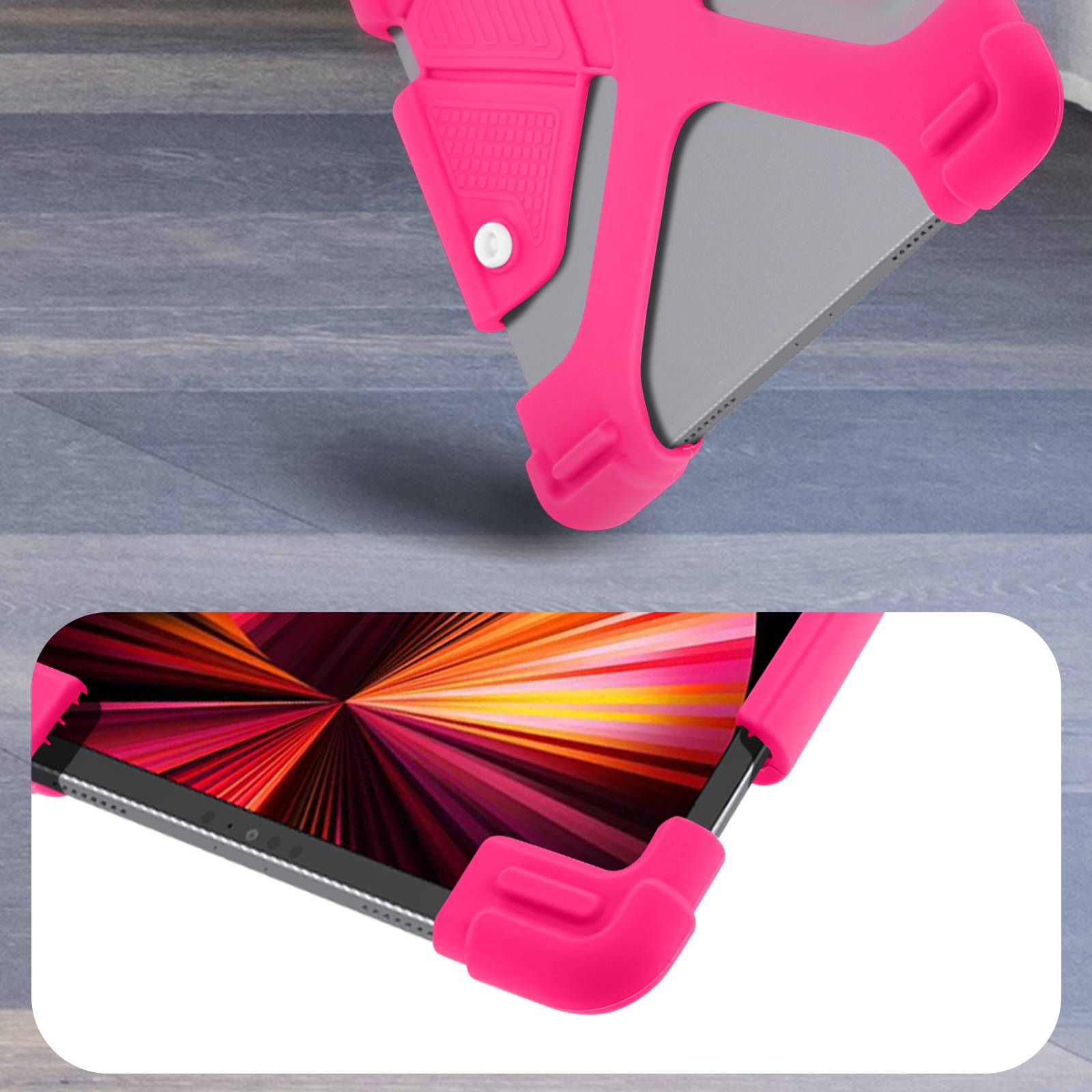 Coque pour Tablette 8.9 à 12 pouces Universel Bumper Silicone Gel Mode Support-2