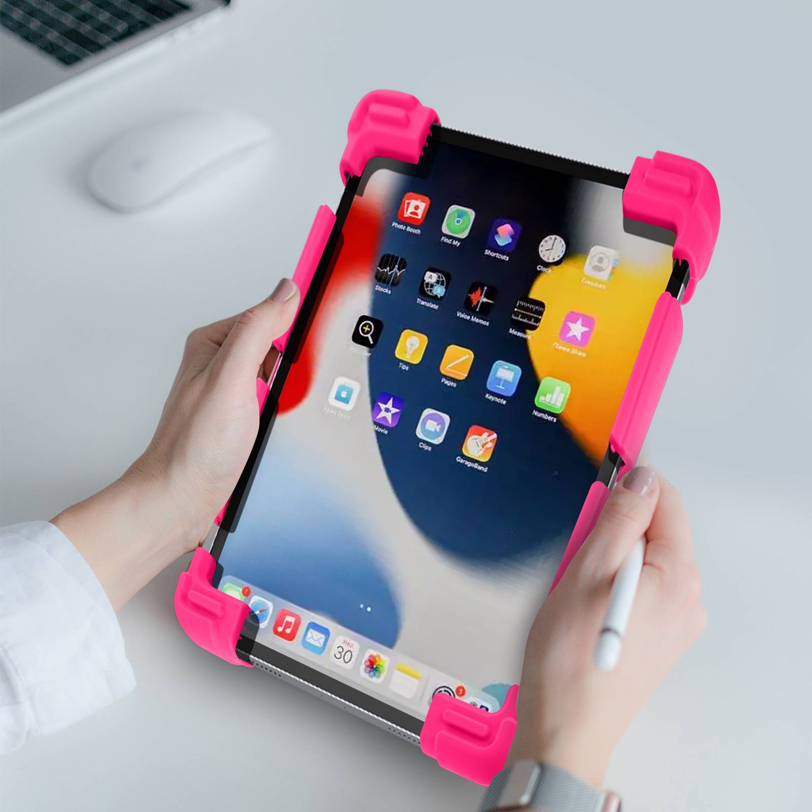 Coque pour Tablette 8.9 à 12 pouces Universel Bumper Silicone Gel Mode Support-4