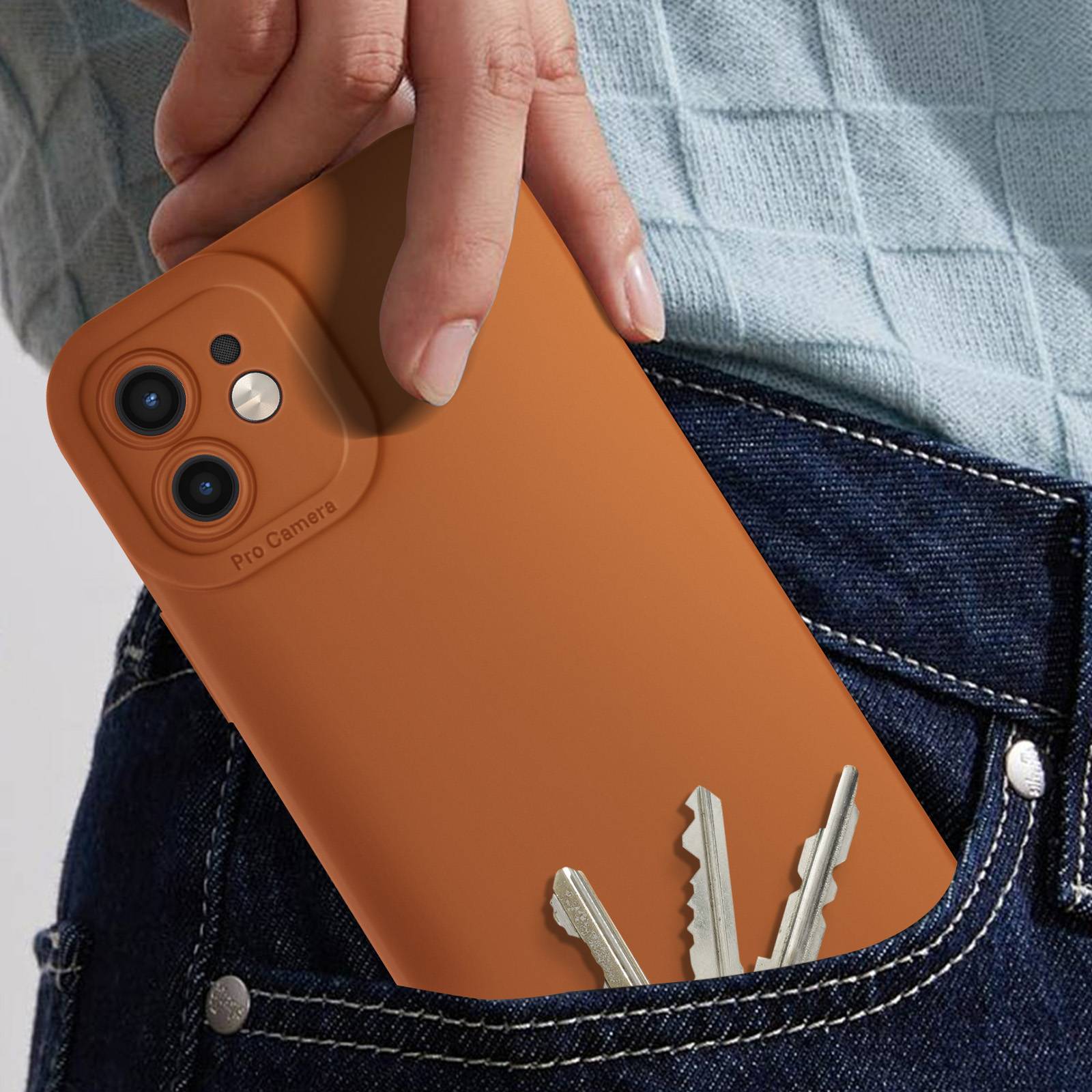 Coque pour iPhone 12 Silicone Mat Protection Caméra-2