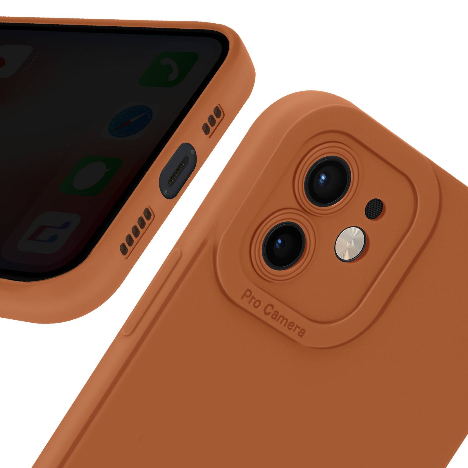 Coque pour iPhone 12 Silicone Mat Protection Caméra-4